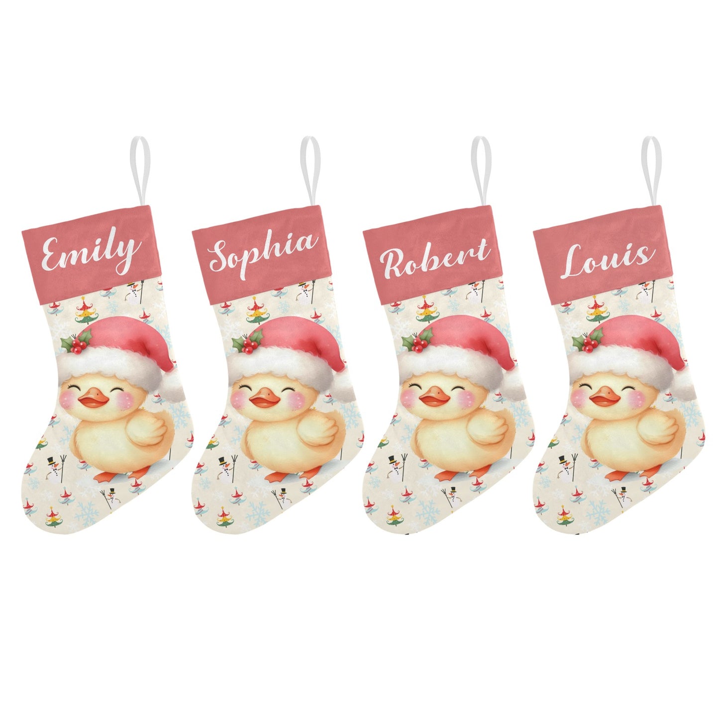 Christmas Duck Christmas Stocking Custom Name Christmas Socks Gift