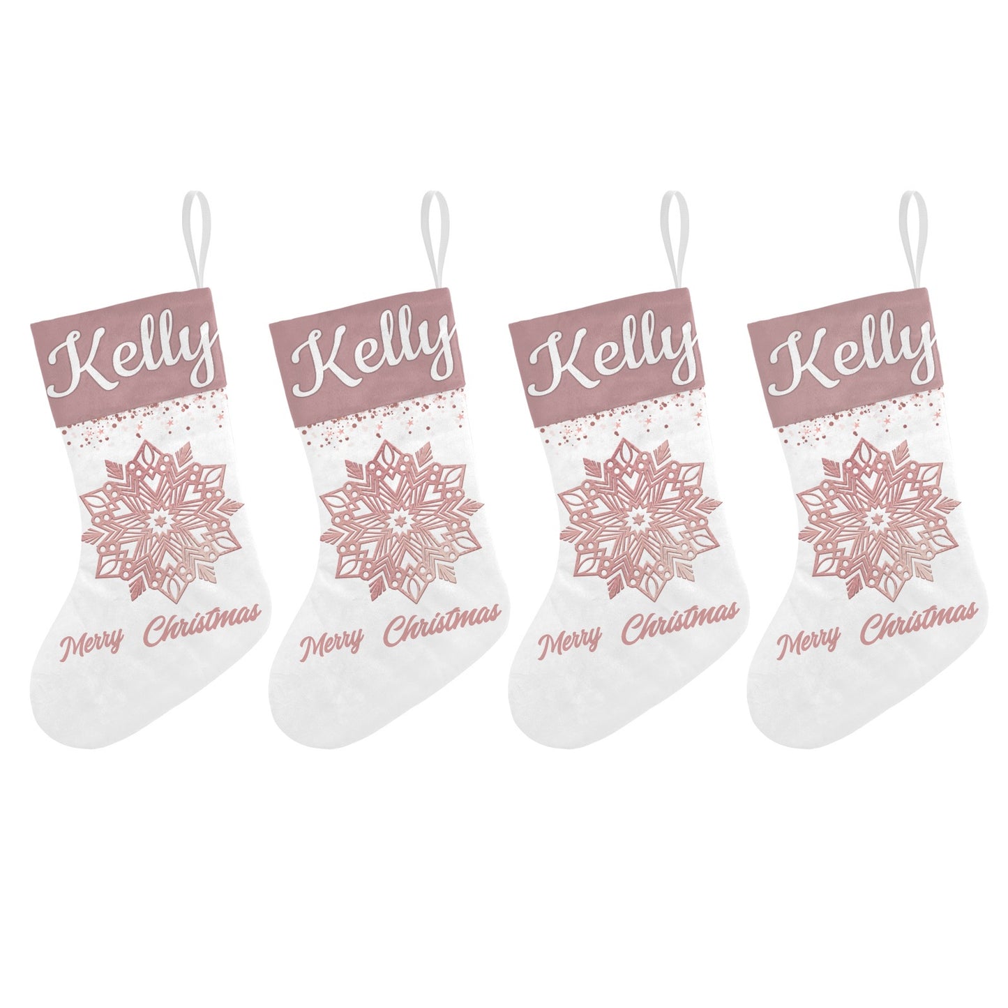 Snow Christmas Stocking Custom Name Santa Socks Gift