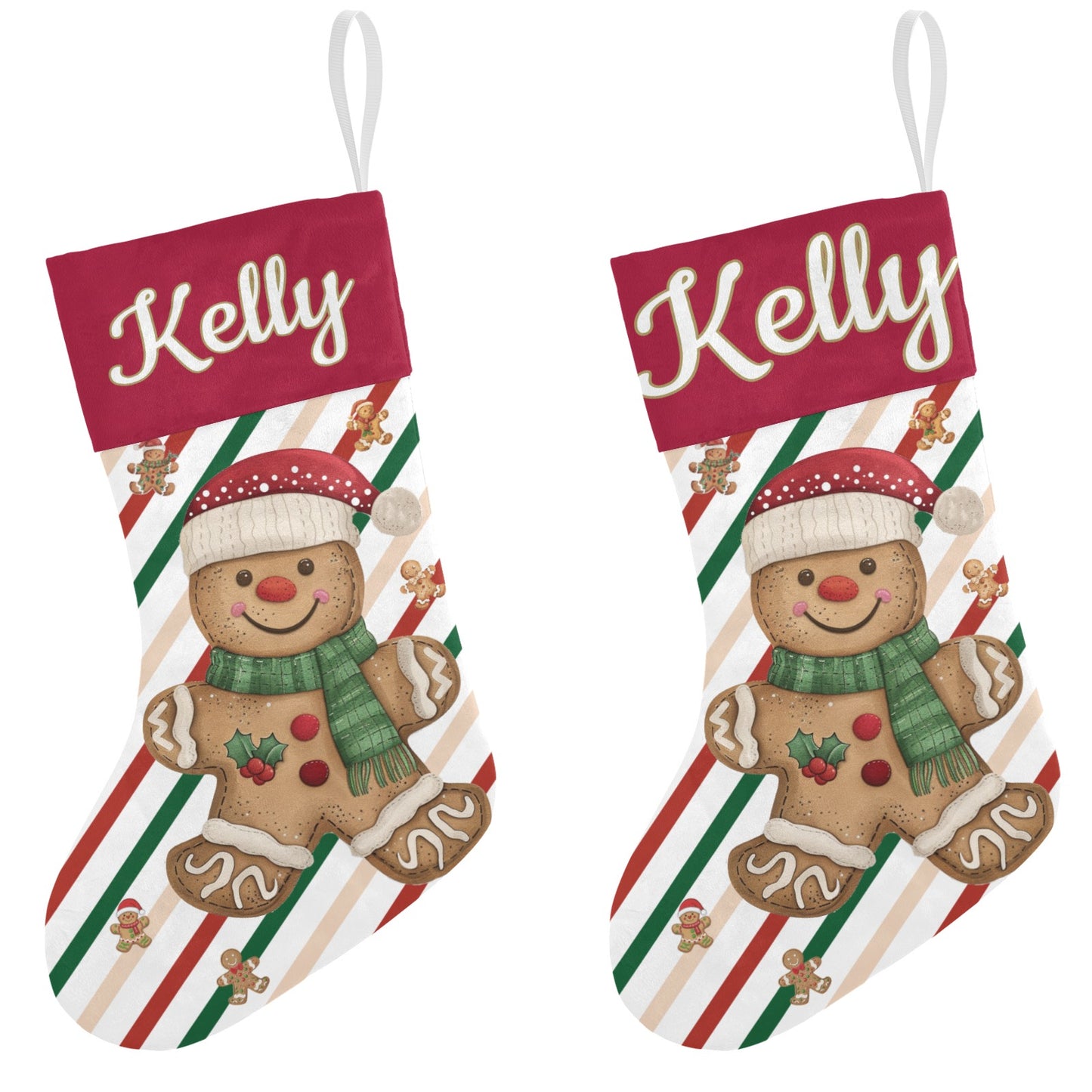 Snow Christmas Stocking Custom Name Santa Socks Gift