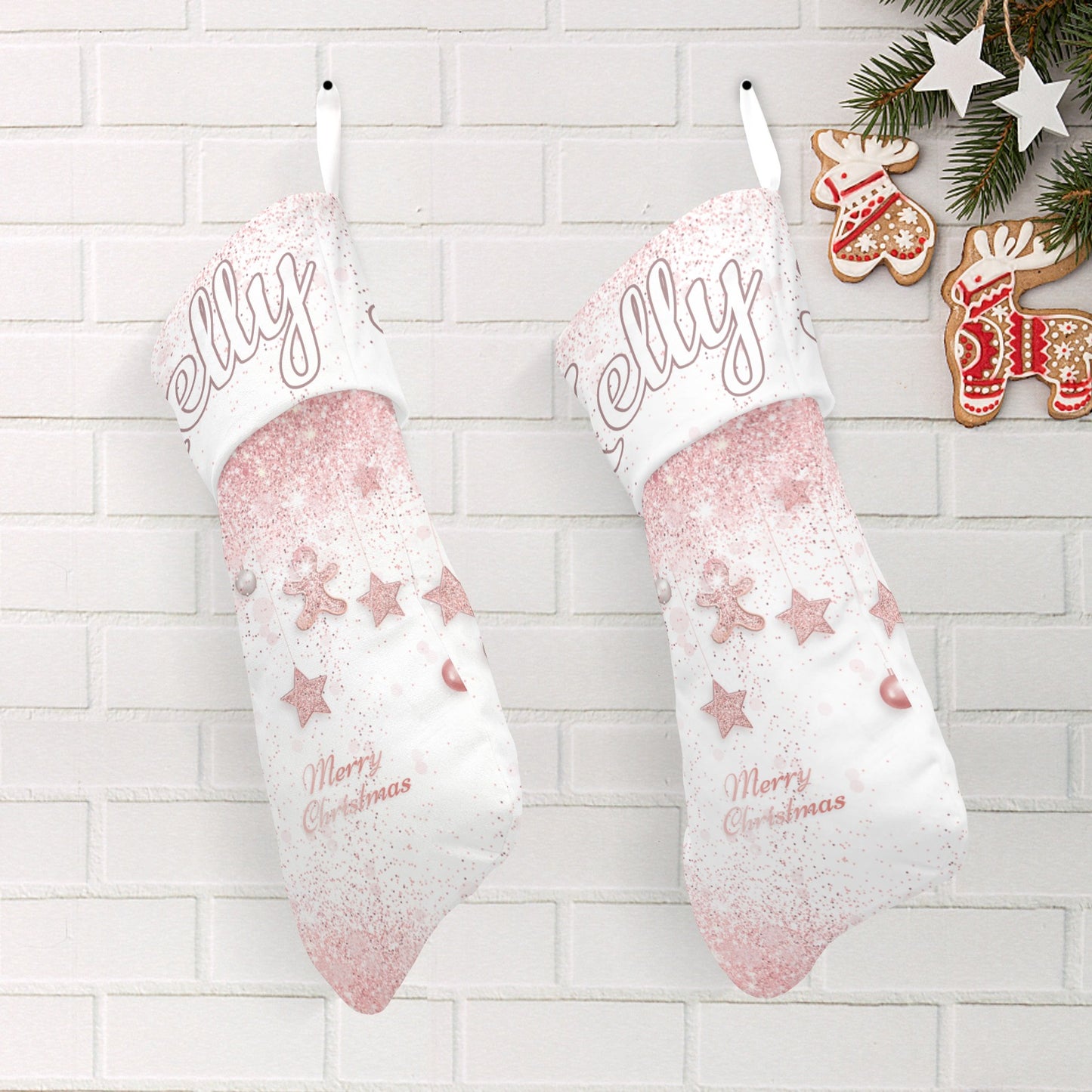 Cookie Christmas Stocking Custom Name Santa Socks Gift
