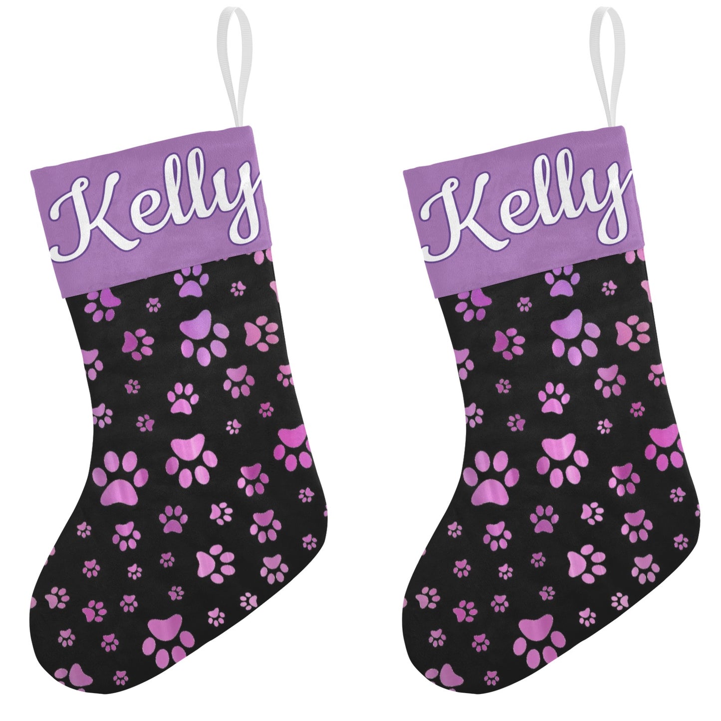 Footprint Christmas Stocking Custom Name Santa Socks Gift