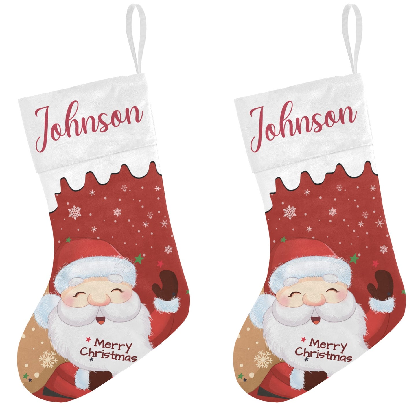 Santa Claus Christmas Stocking Custom Name Christmas Socks Gift