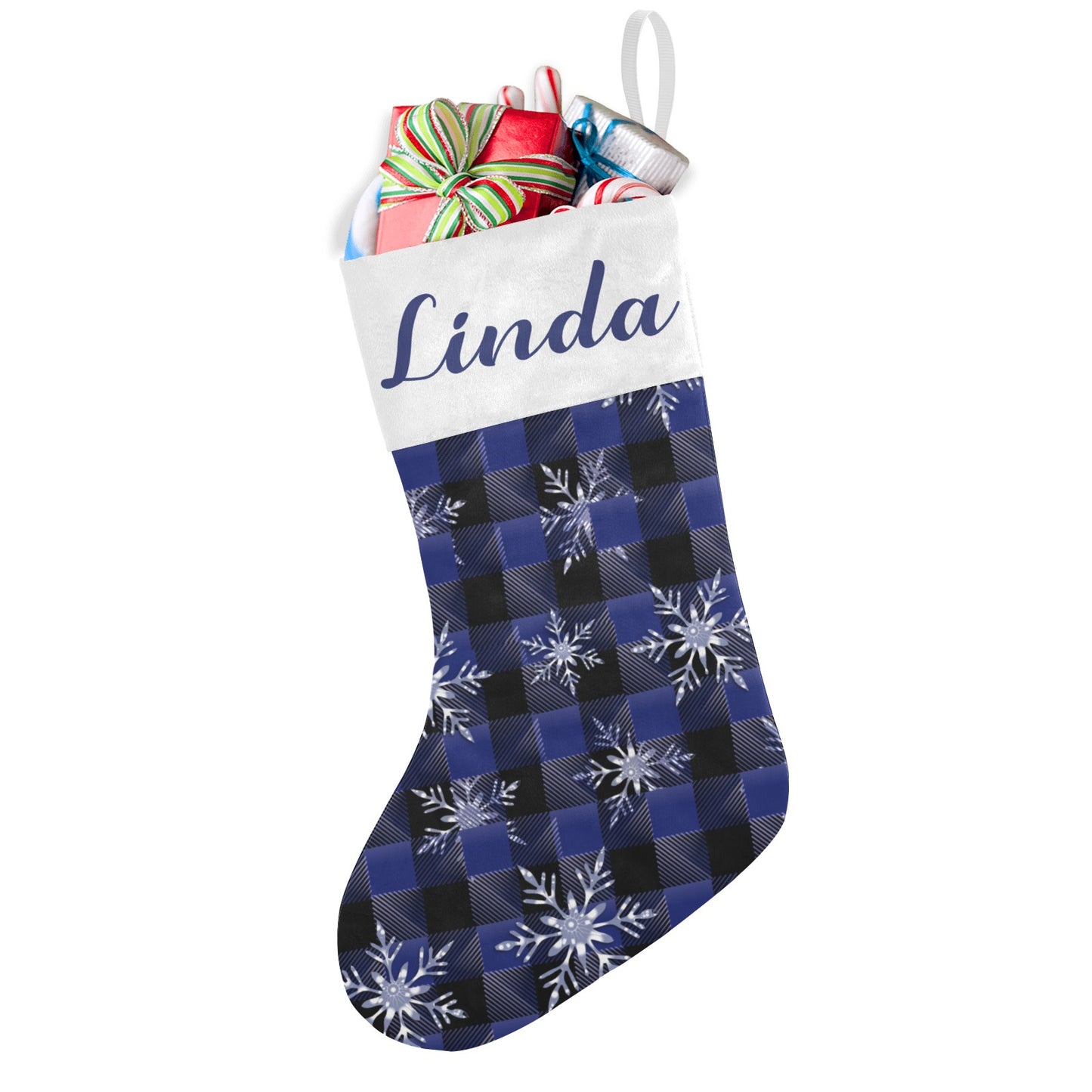 Blue Plaid Snowflakes