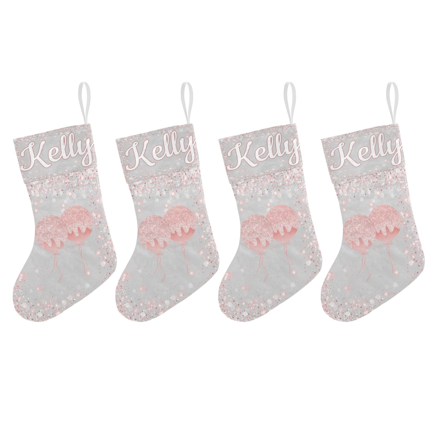 Sequin Christmas Stocking Custom Name Santa Socks Gift