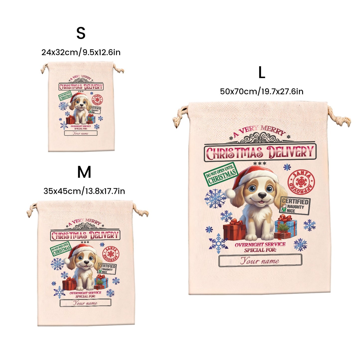 dog Christmas Gift Bag Personalized Christmas Wrapping Gift Bags