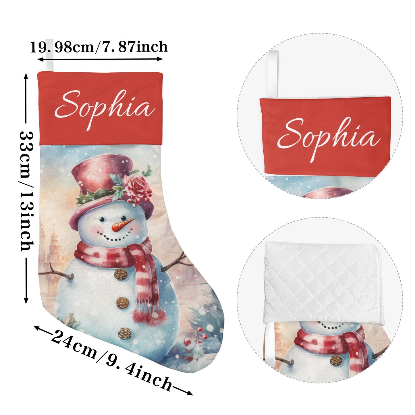 Christmas Snowman Christmas Stocking Custom Name Santa Socks Gift