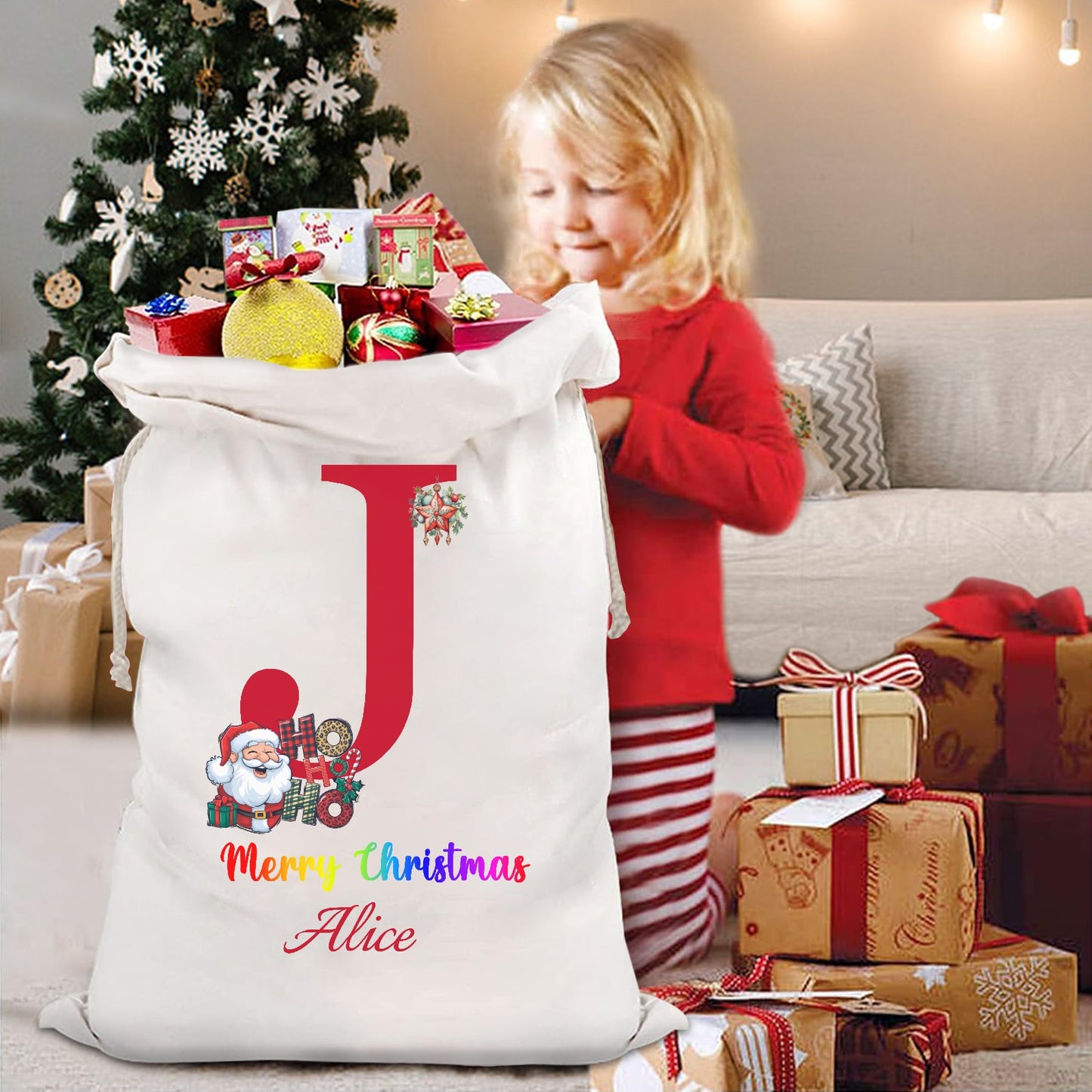 Christmas objects J Christmas Gift Bag 2024 Christmas Best Gift for Children