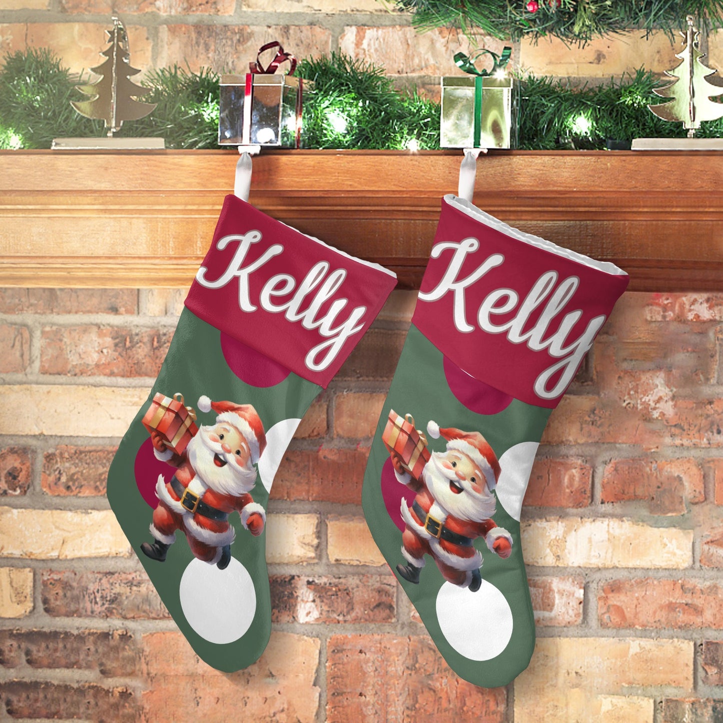 Crown Christmas Stocking Custom Name Santa Socks Gift