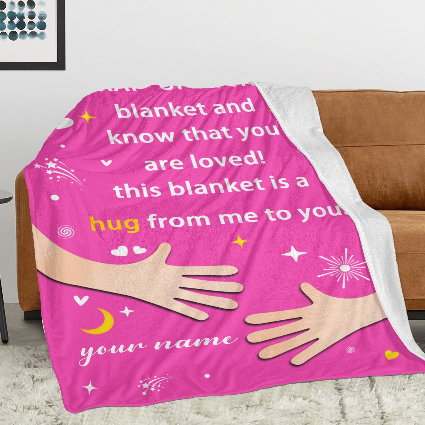 Rose Red Flannel Blanket Custom Name Blanket Gift for Men Women