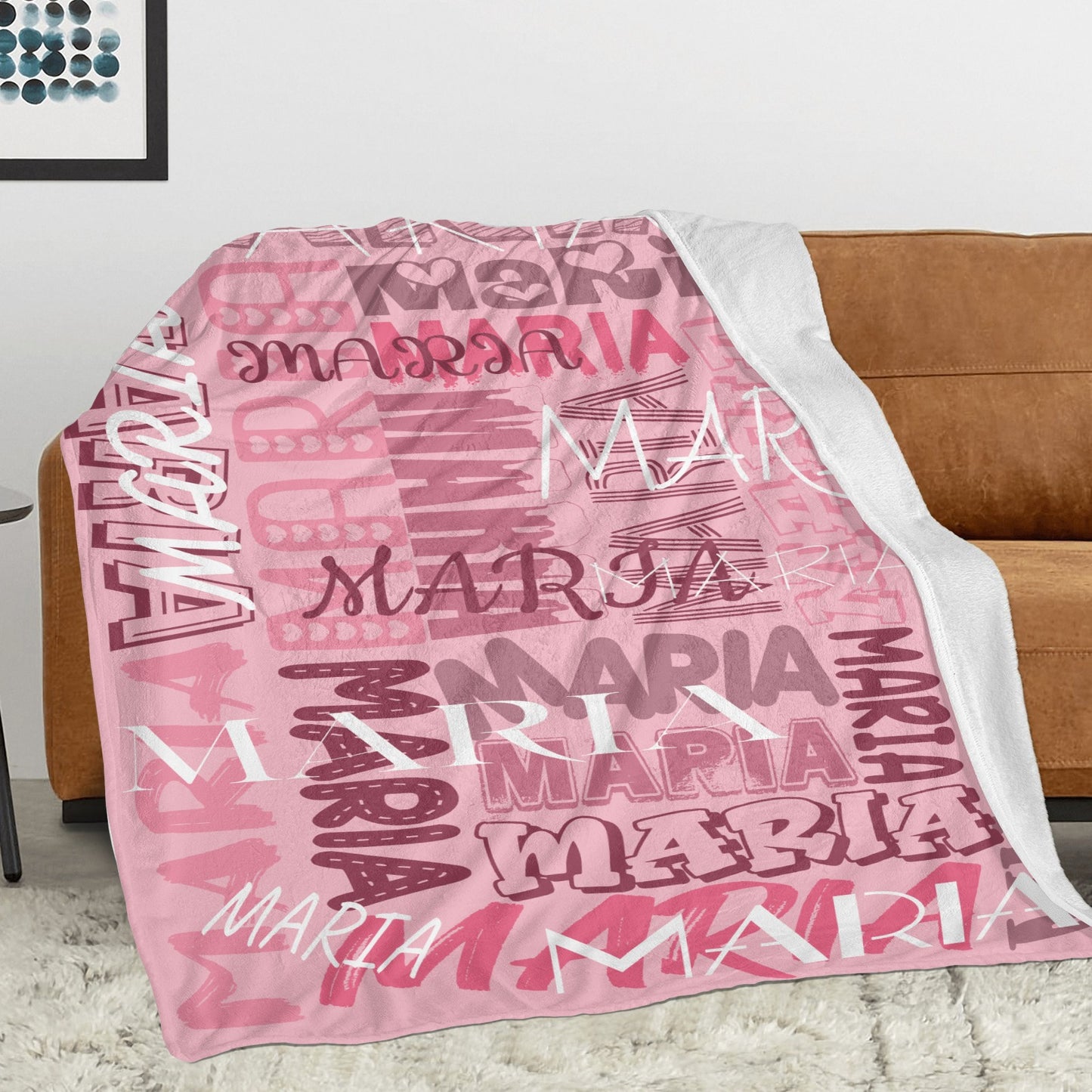 Pink Flannel Blanket Name Blanket Personalized Blanket for Adult Kids Flannel Customize Throw Blanket Custom