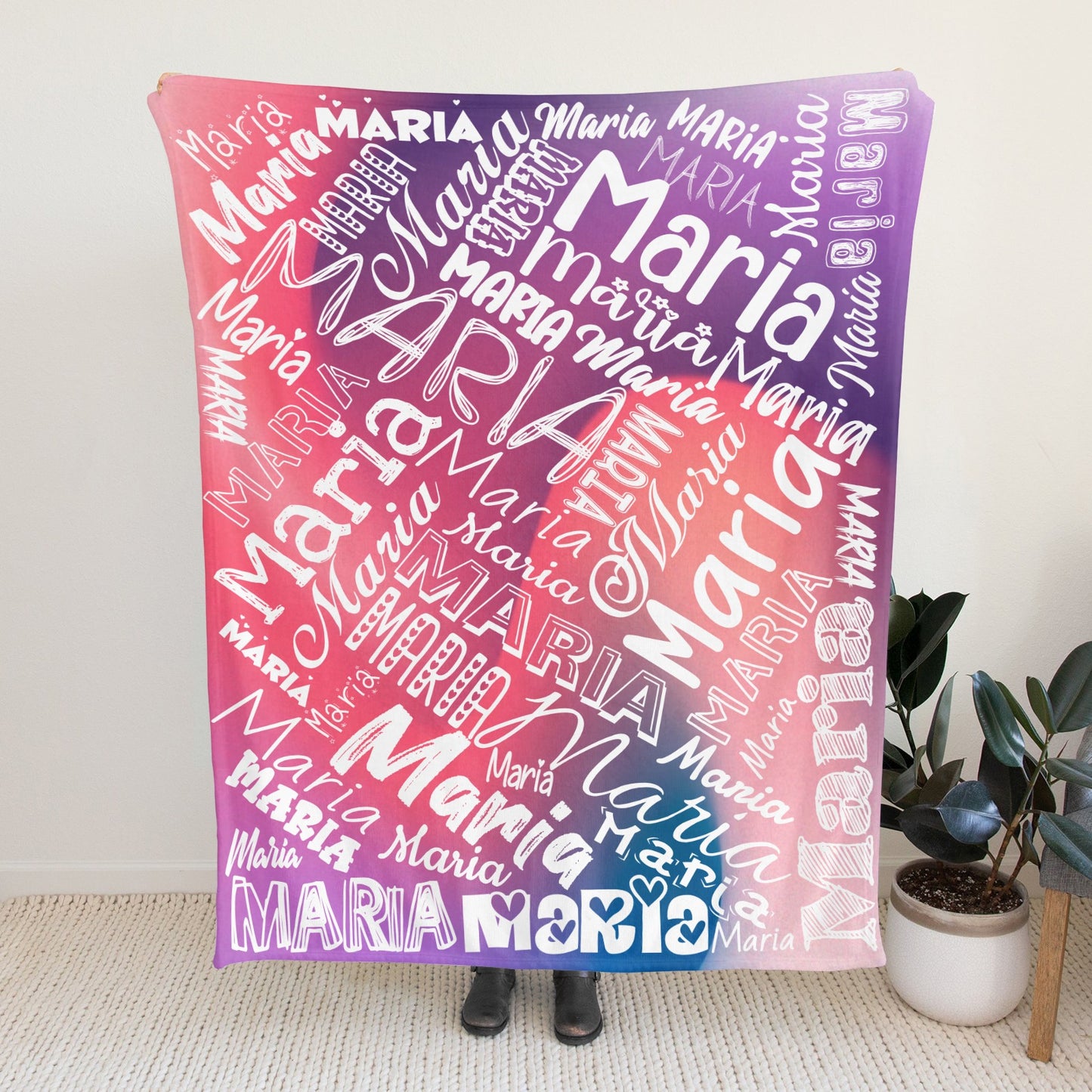 Red Flannel Blanket Name Blanket Personalized Blanket for Adult Kids Flannel Customize Throw Blanket Custom