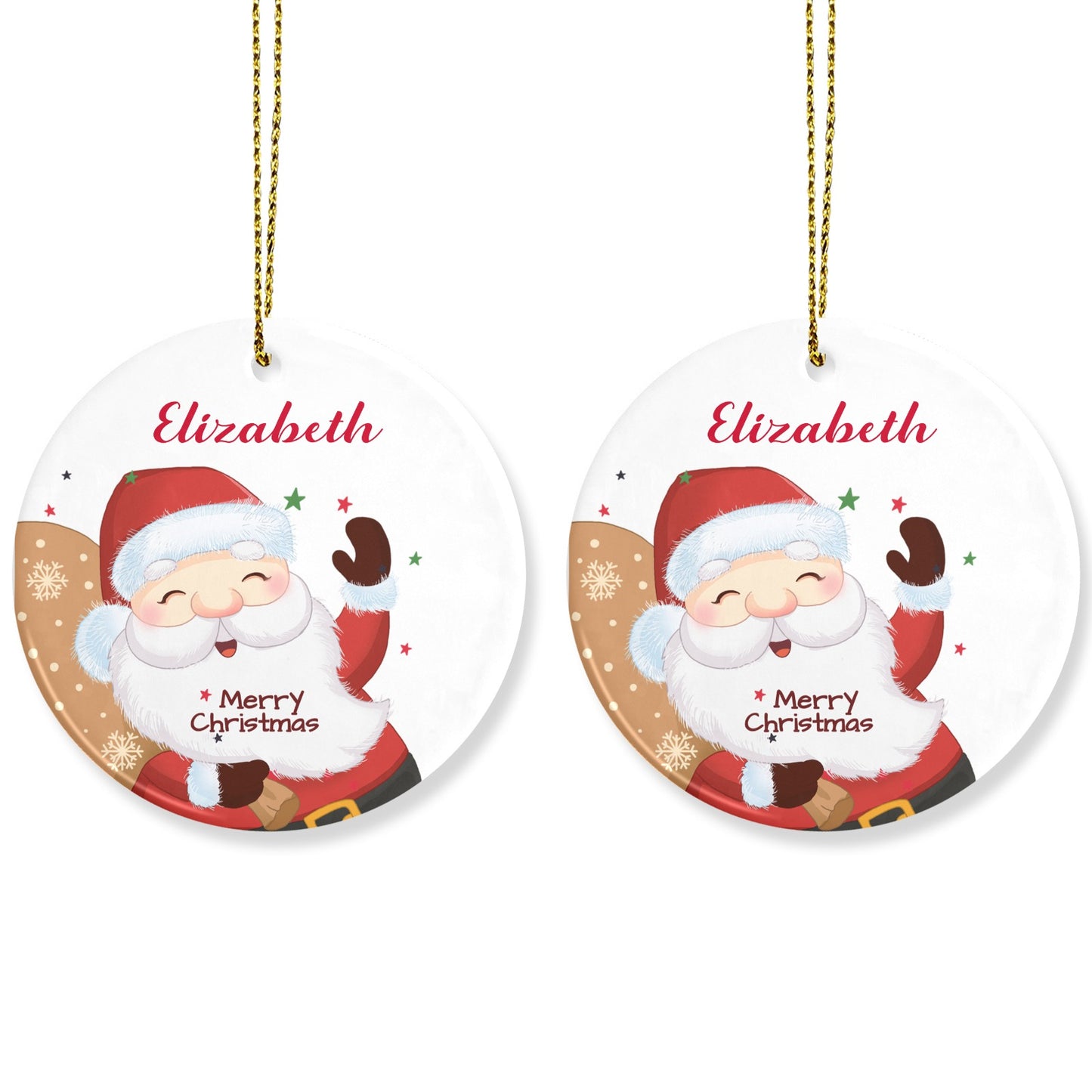Christmas Santa Christmas Ornaments Custom Name Santa Gift