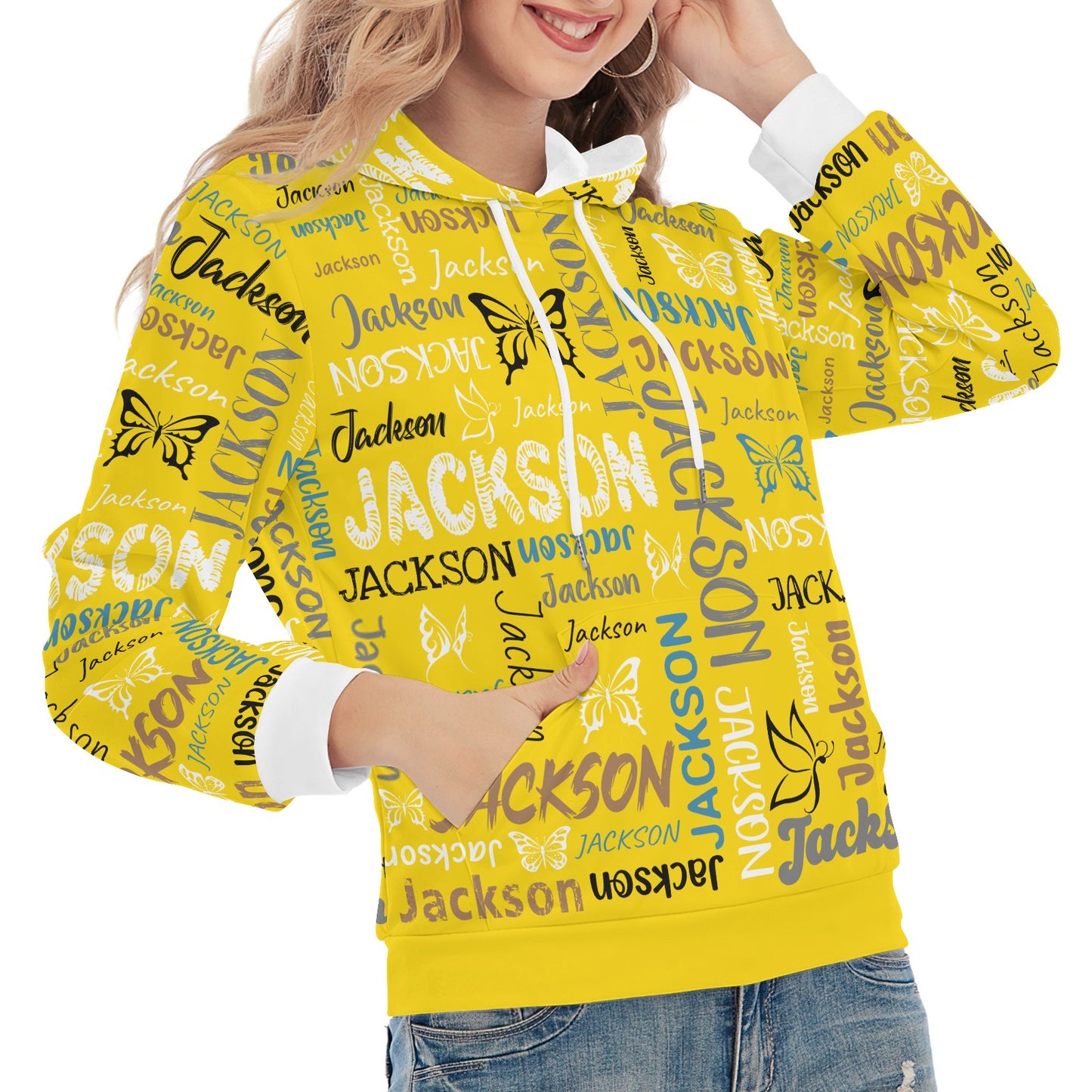 Yellow Unisex Heavy Blend Hoodie Custom Hoodie Design Your Own Personalized Hoodies for Women