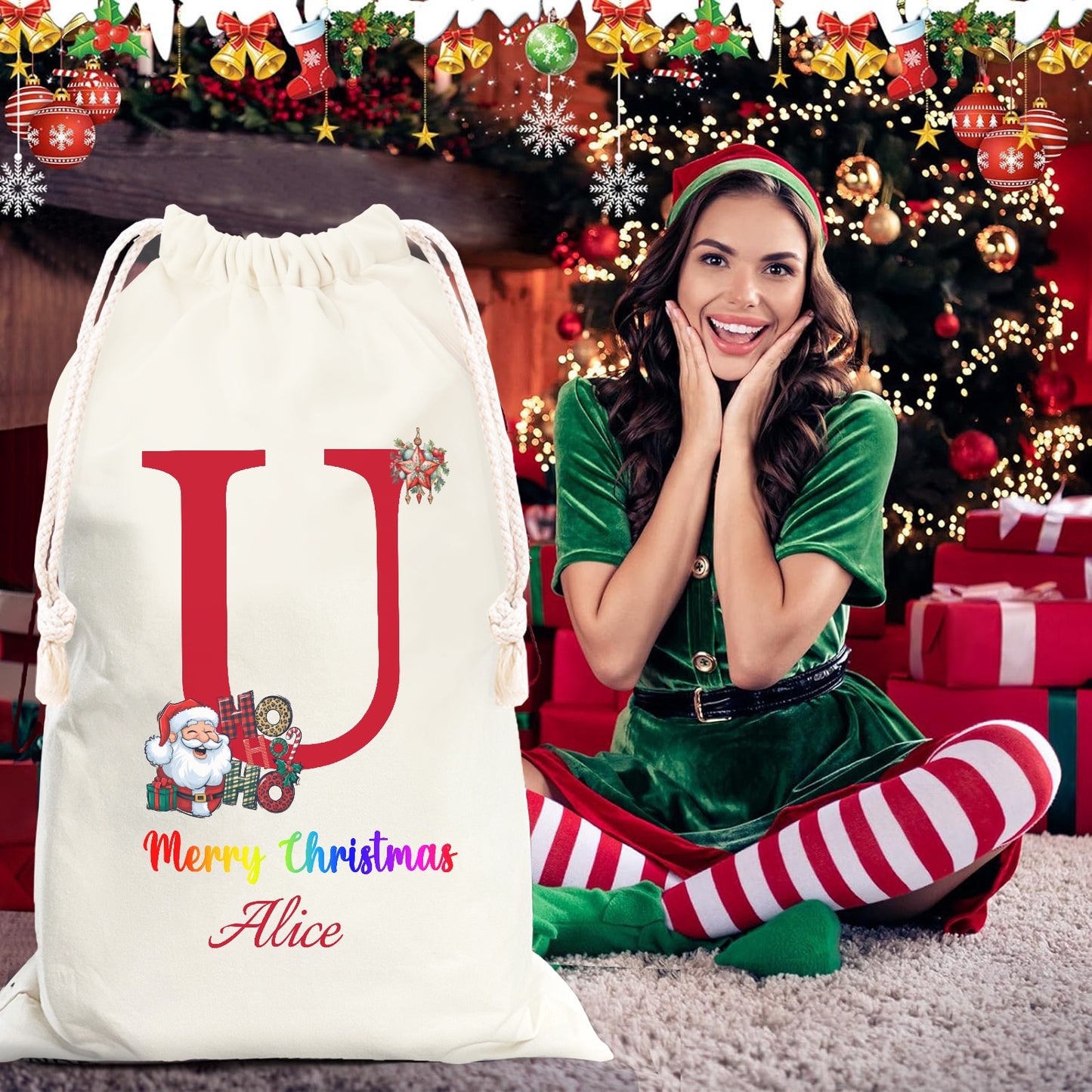 Christmas objects U Christmas Gift Bag 2024 Christmas Best Gift for Children