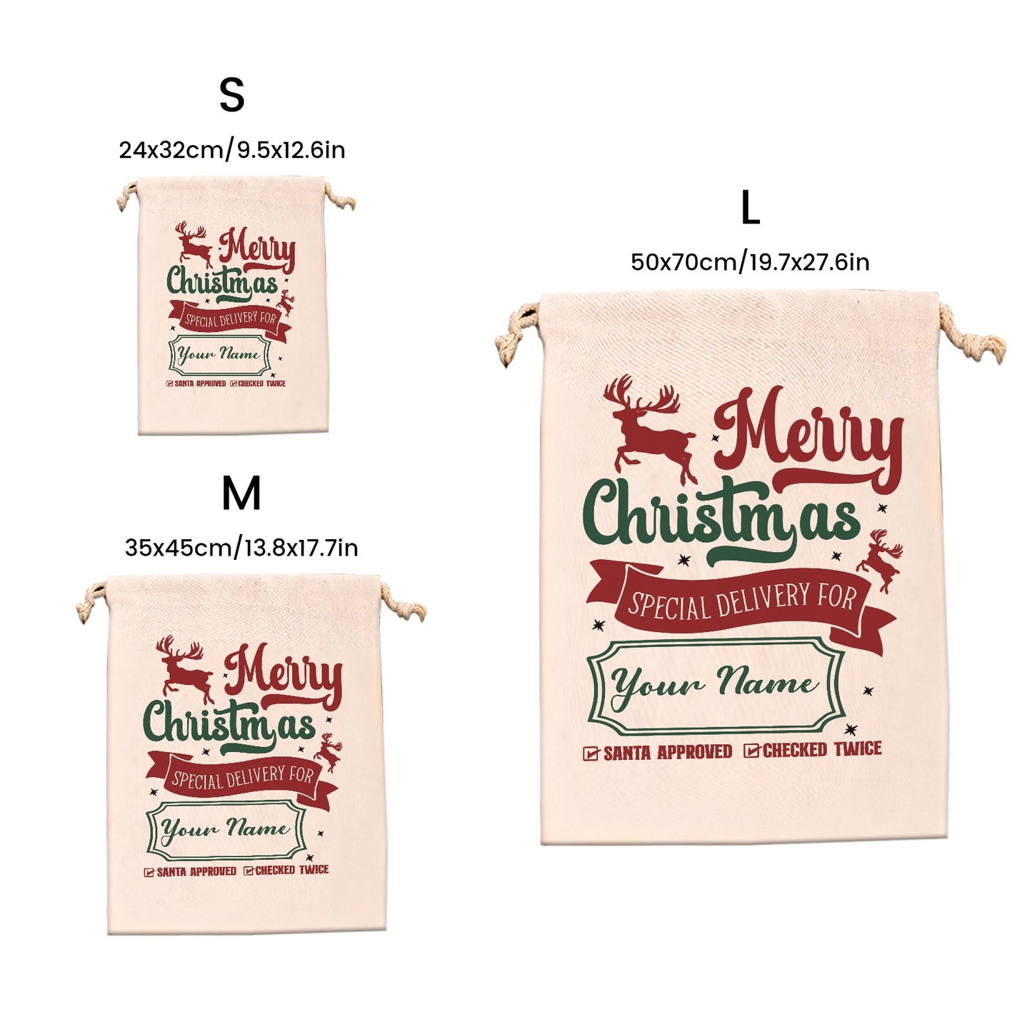 Christmas Deer Christmas Gift Bag Custom Santa Gift Bags your Name