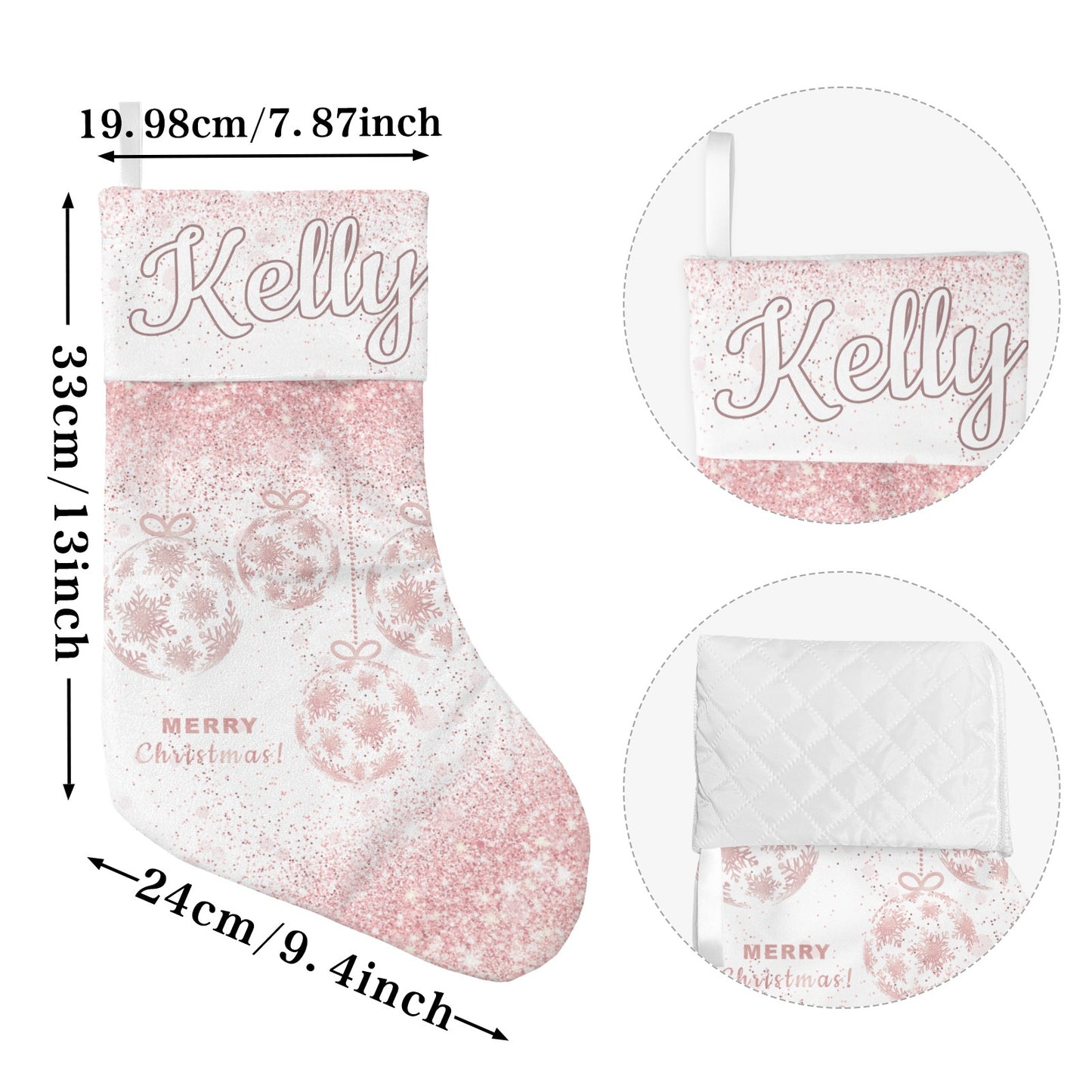 Snow Globe Christmas Stocking Custom Name Santa Socks Gift