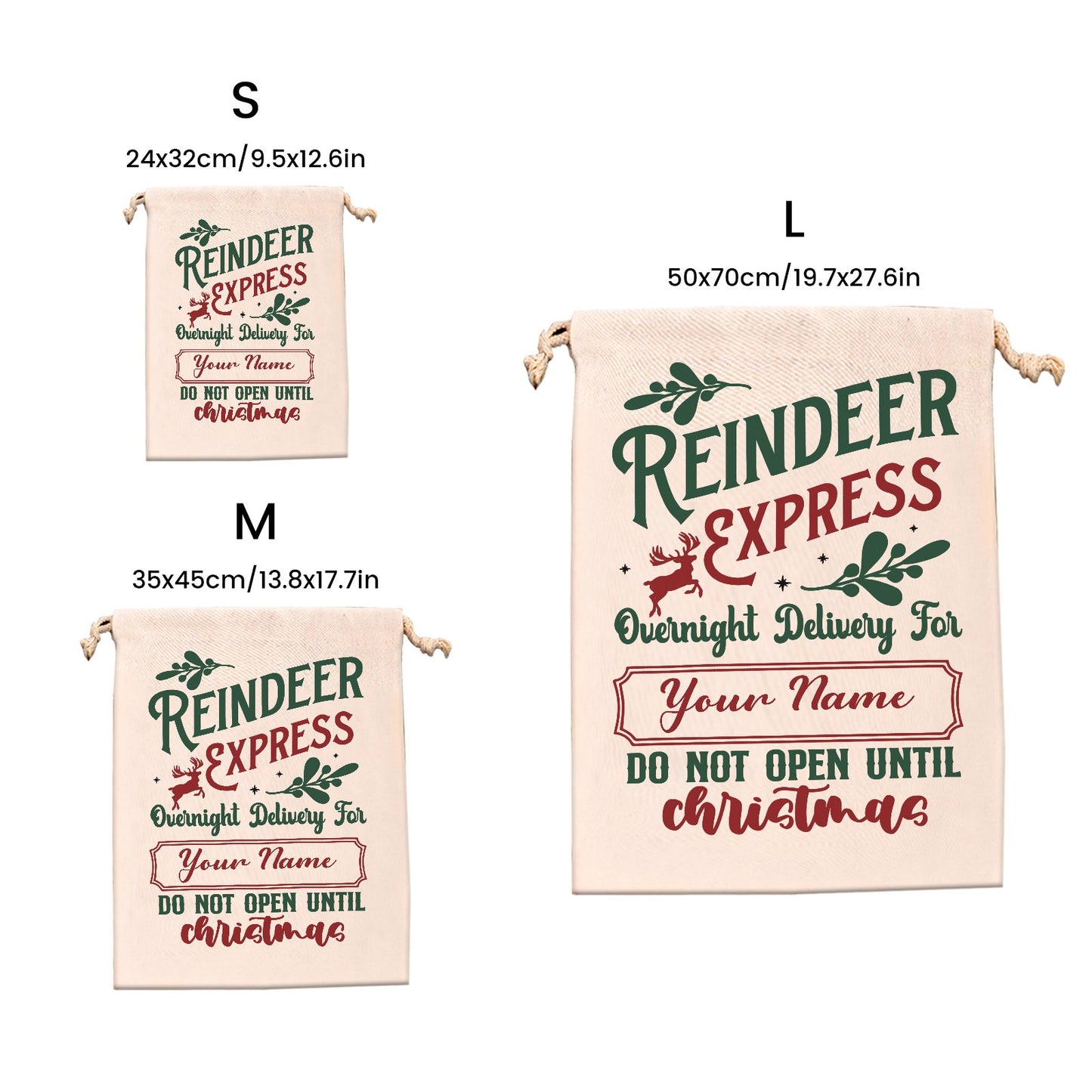 Reindeer Express Christmas Gift Bag Custom Santa Gift Bags your Name