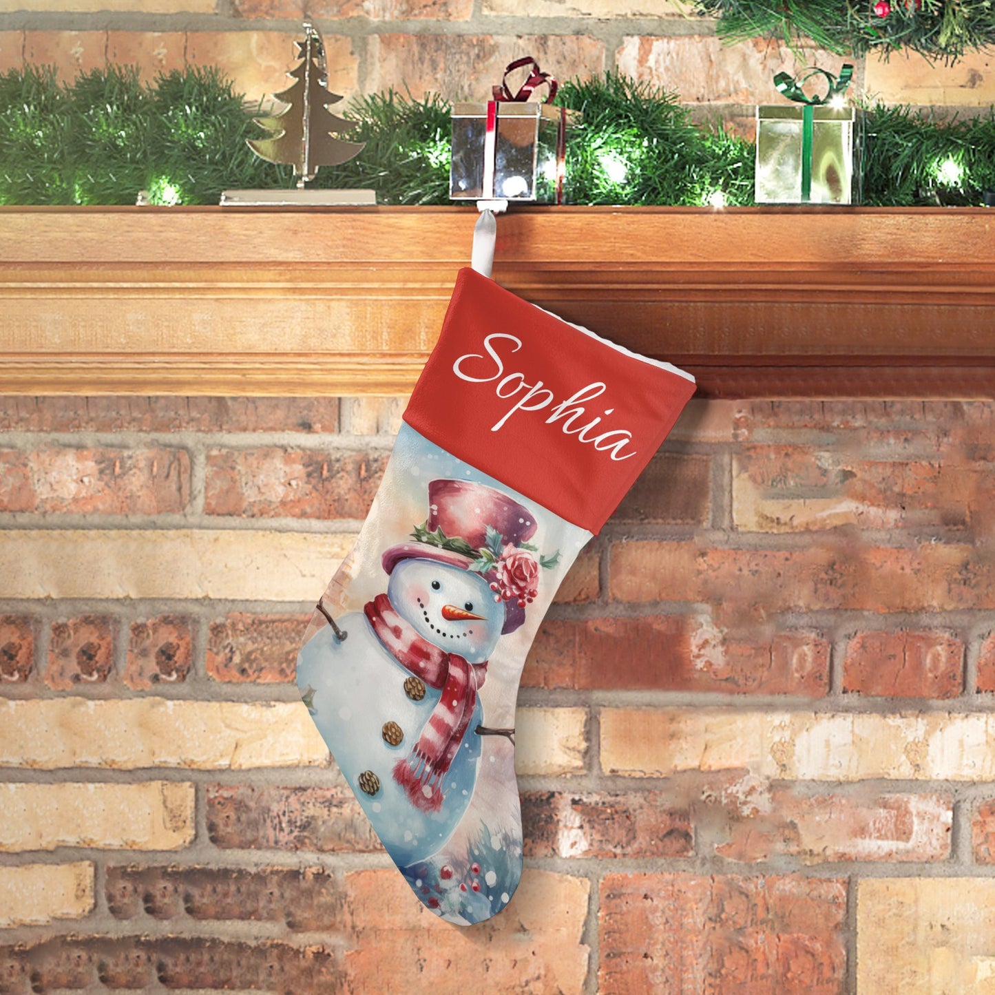 Christmas Snowman Christmas Stocking Custom Name Santa Socks Gift