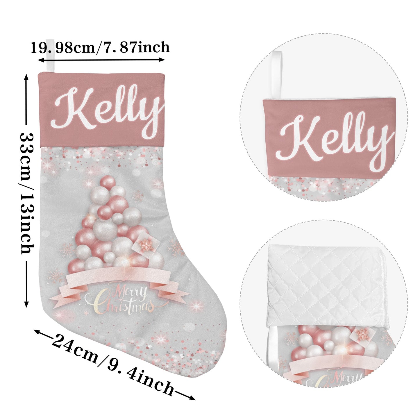 Pearl Christmas Stocking Custom Name Santa Socks Gift