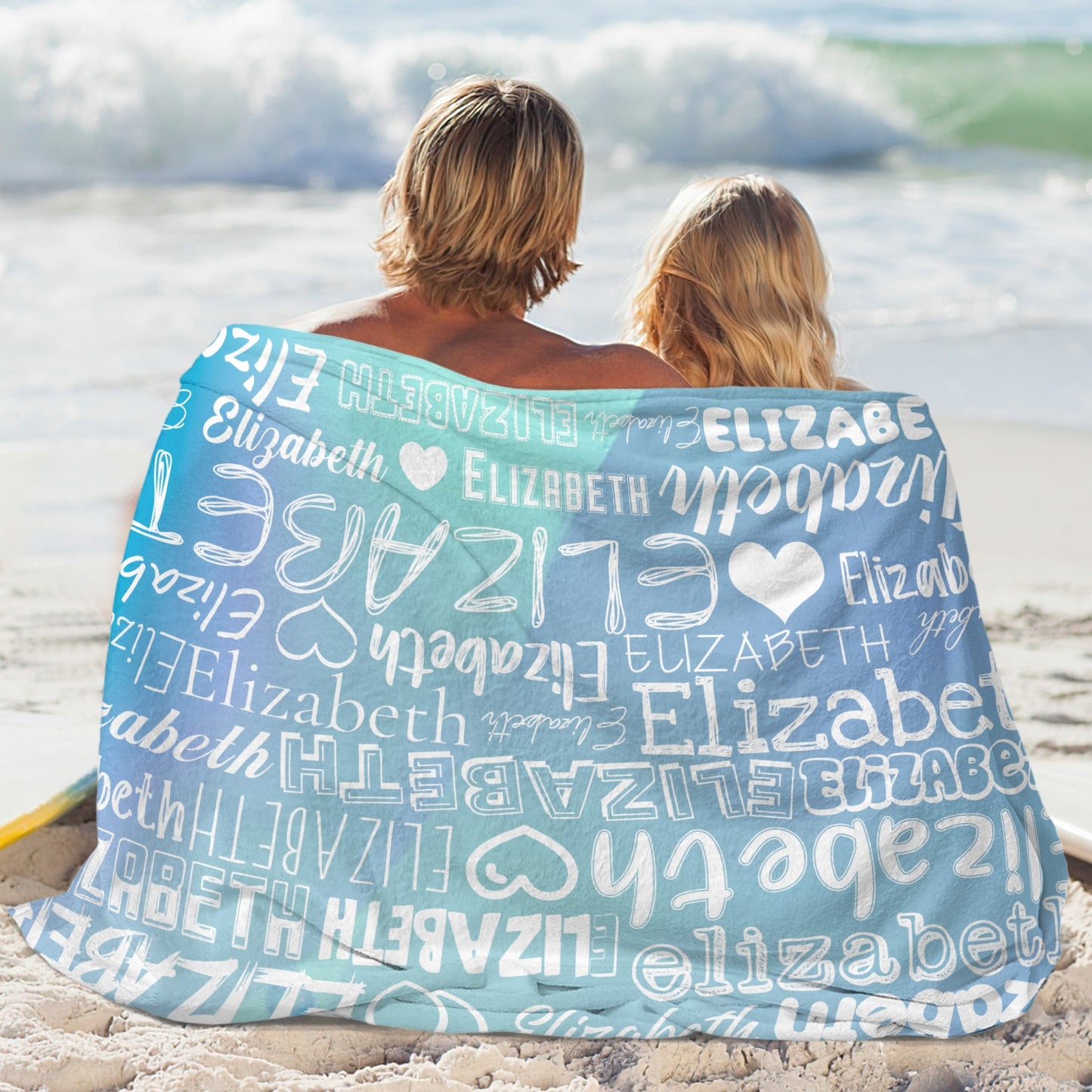 Blue Flannel Blanket Name Blanket Personalized Blanket for Adult Kids Flannel Customize Throw Blanket Custom