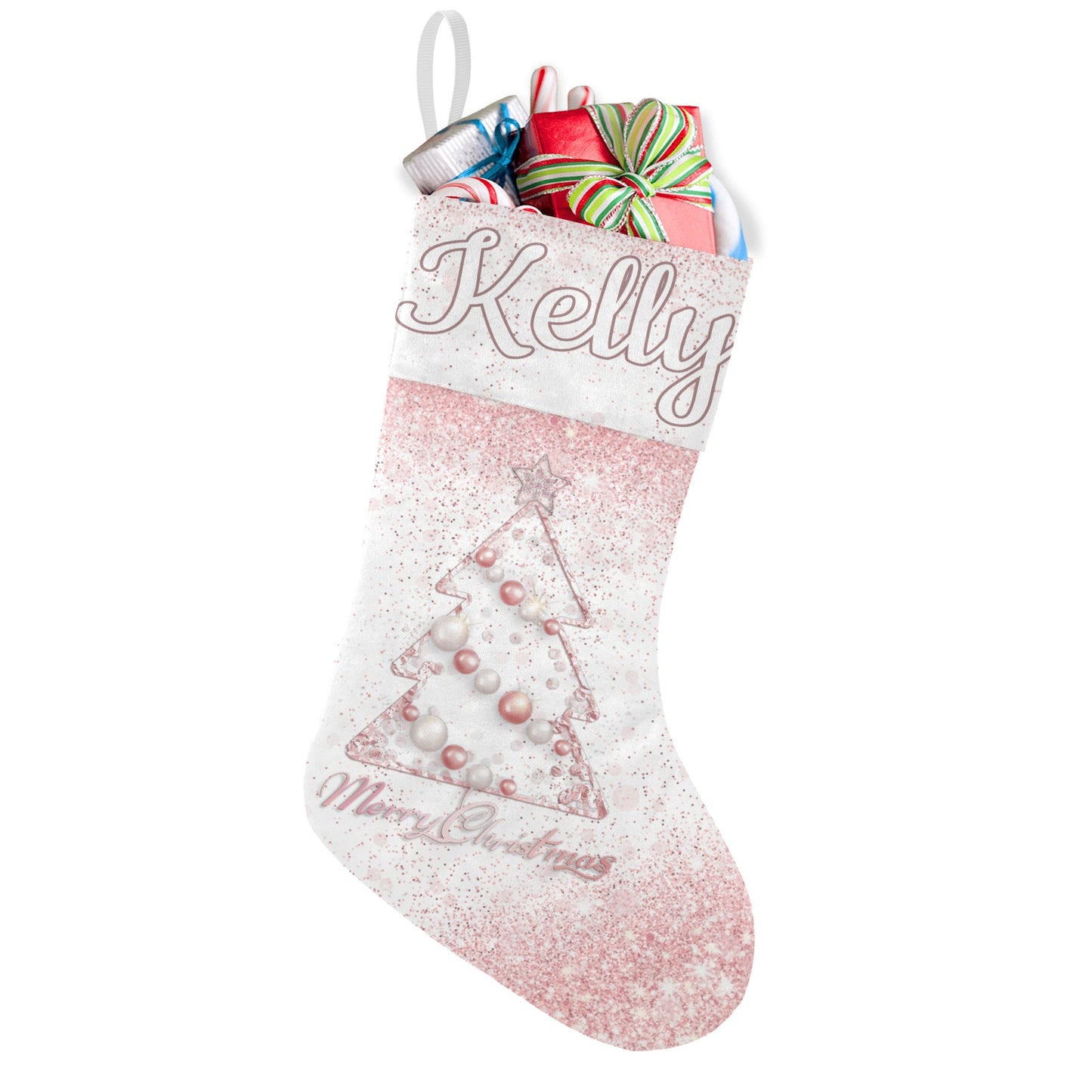 Christmas Tree Christmas Stocking Custom Name Santa Socks Gift