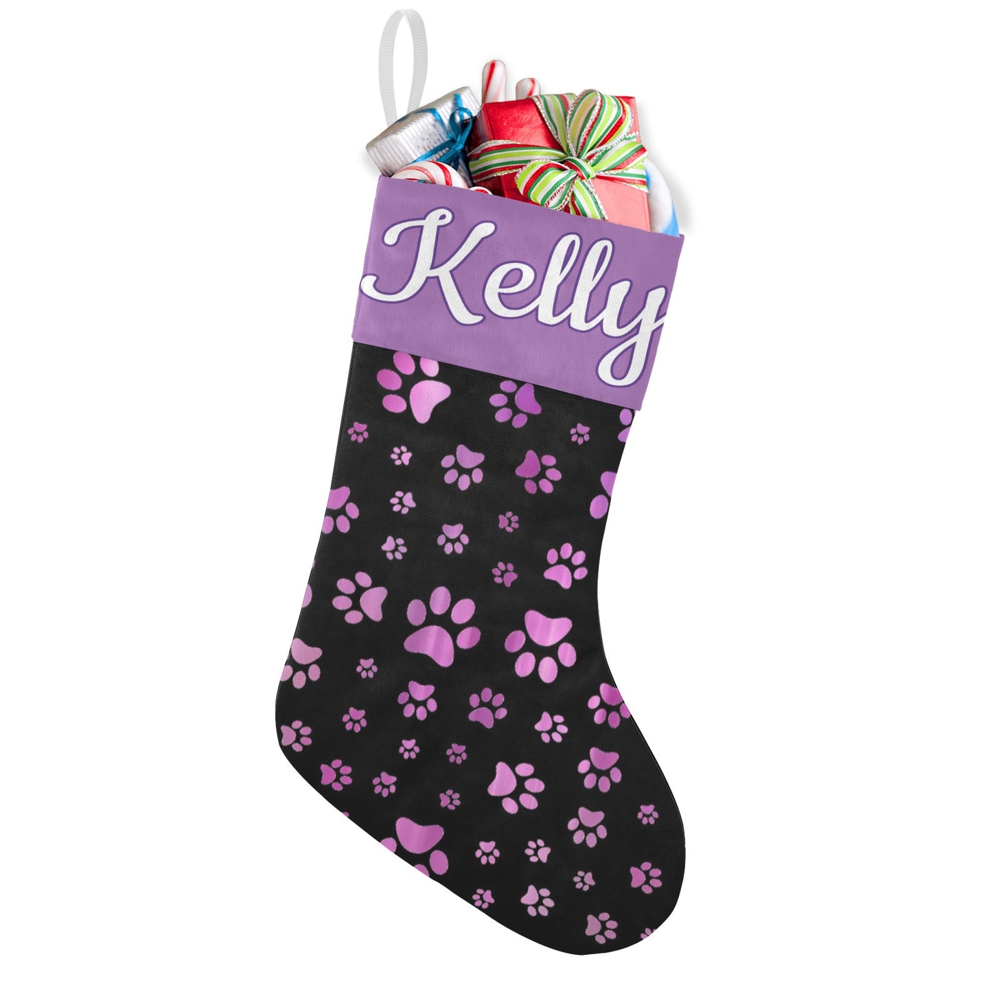 Footprint Christmas Stocking Custom Name Santa Socks Gift