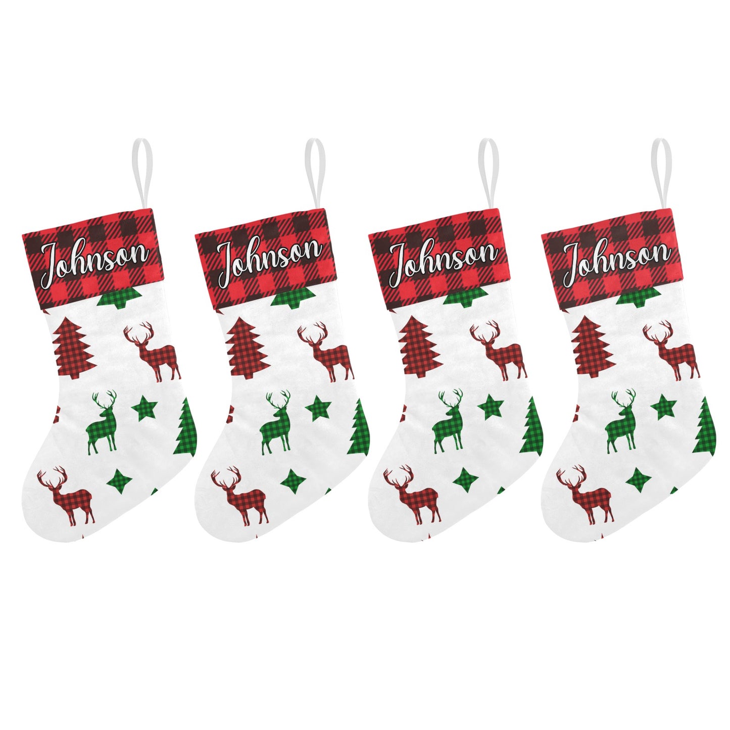 Deer Christmas Stocking Custom Name Christmas Socks Gift