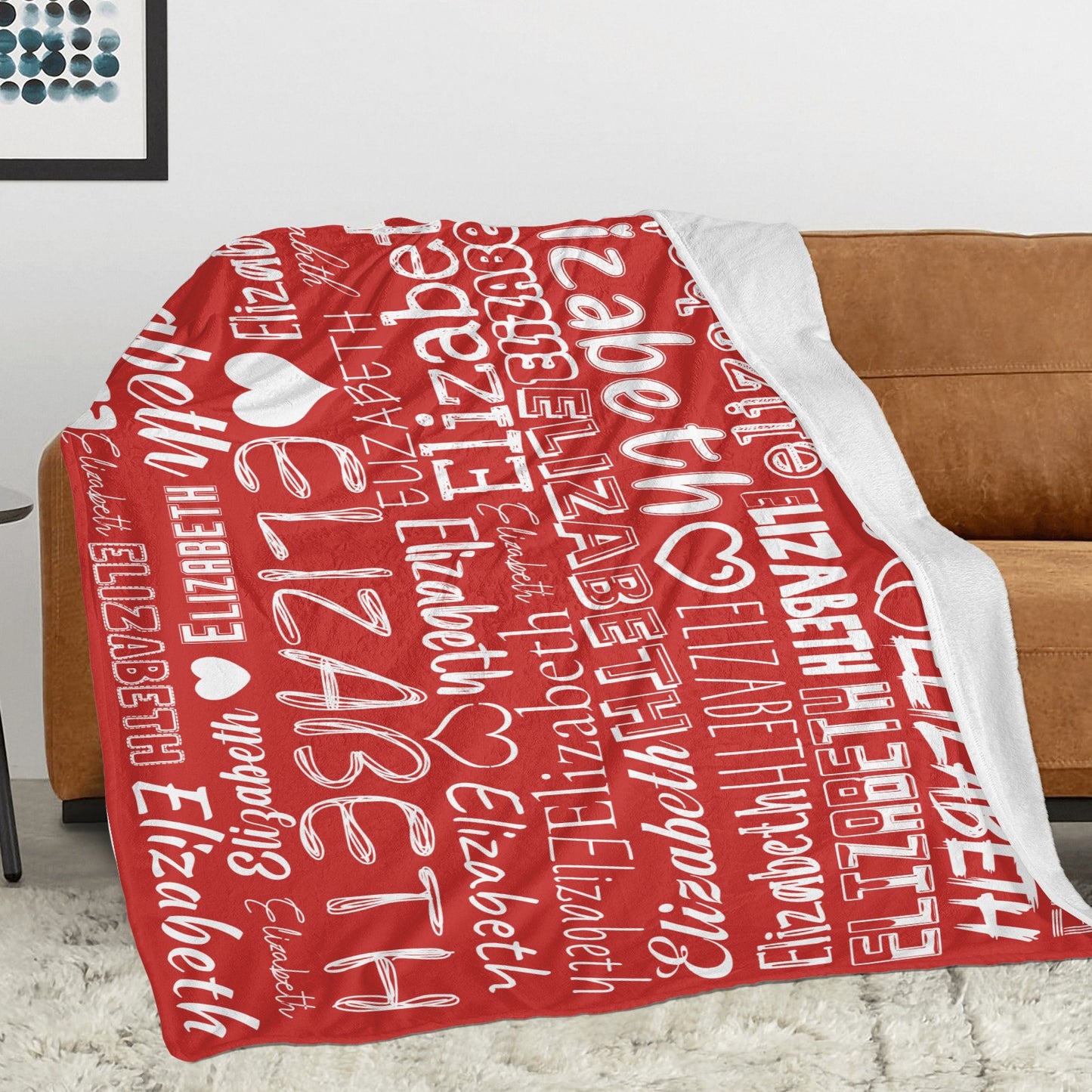 Red Flannel Blanket Name Blanket Personalized Blanket for Adult Kids Flannel Customize Throw Blanket Custom