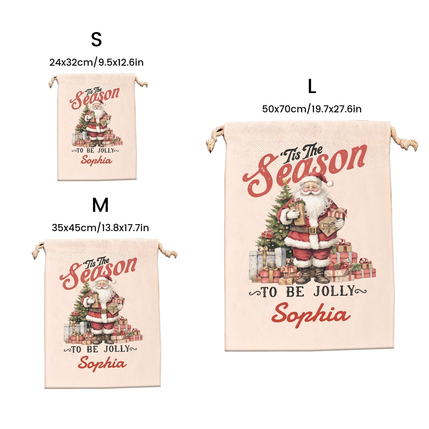 santa Christmas Gift Bag Personalized Christmas Wrapping Gift Bags