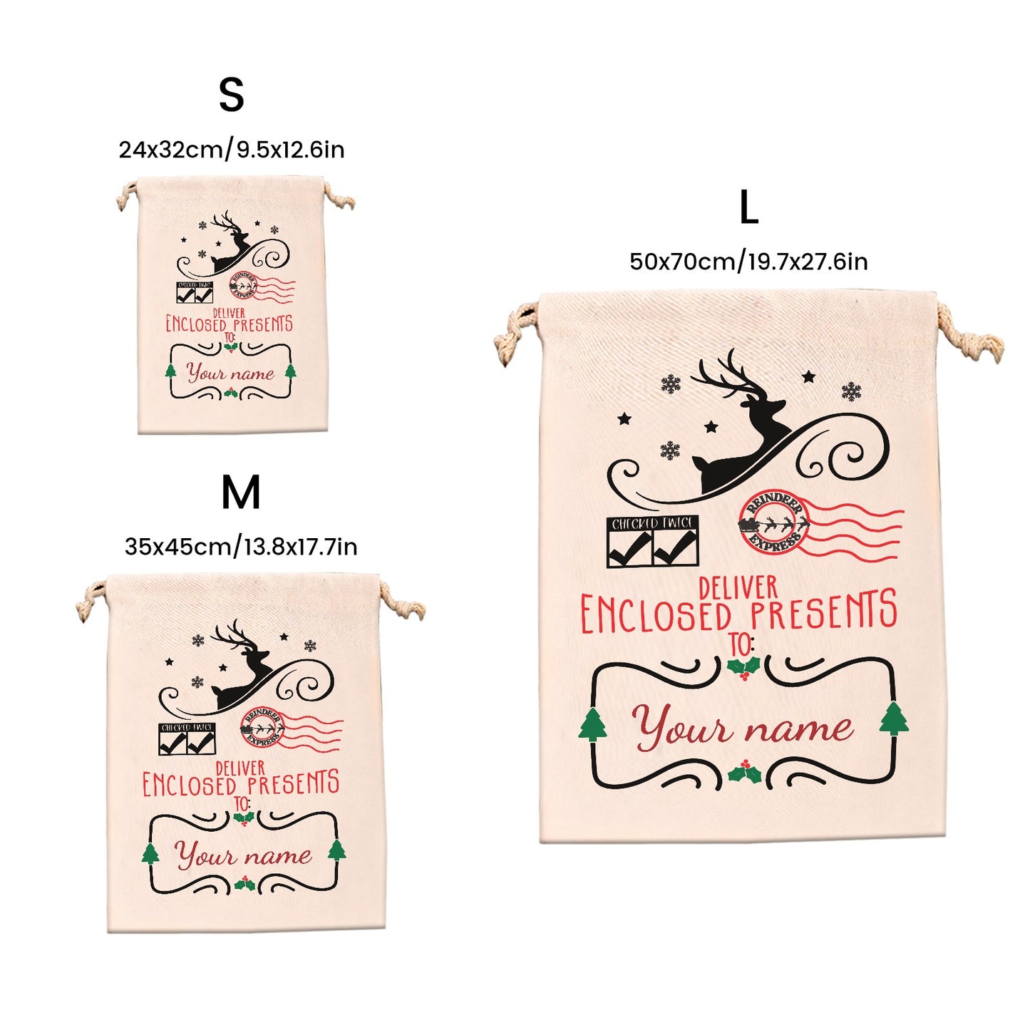 sack elk Christmas Gift Bag Personalized Christmas Wrapping Gift Bags