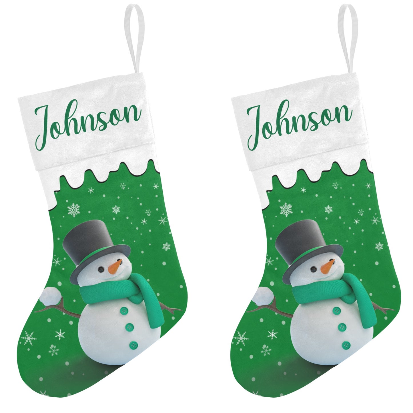Snowman Christmas Stocking Custom Name Christmas Socks Gift