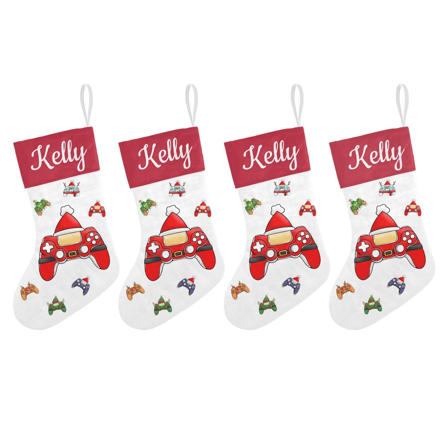 Games Console Christmas Stocking Custom Name Santa Socks Gift