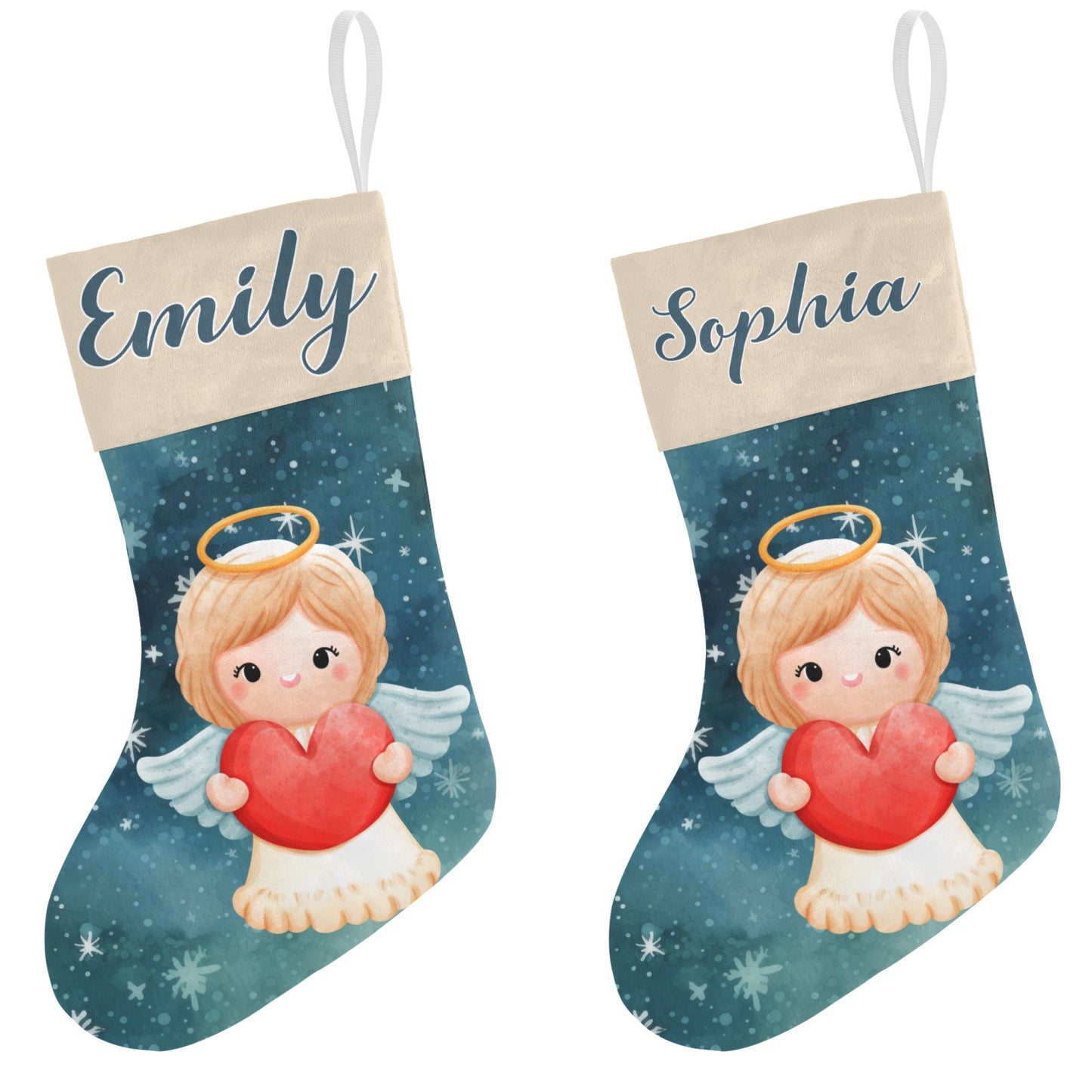 Angel Christmas Stocking Custom Name Christmas Socks Gift