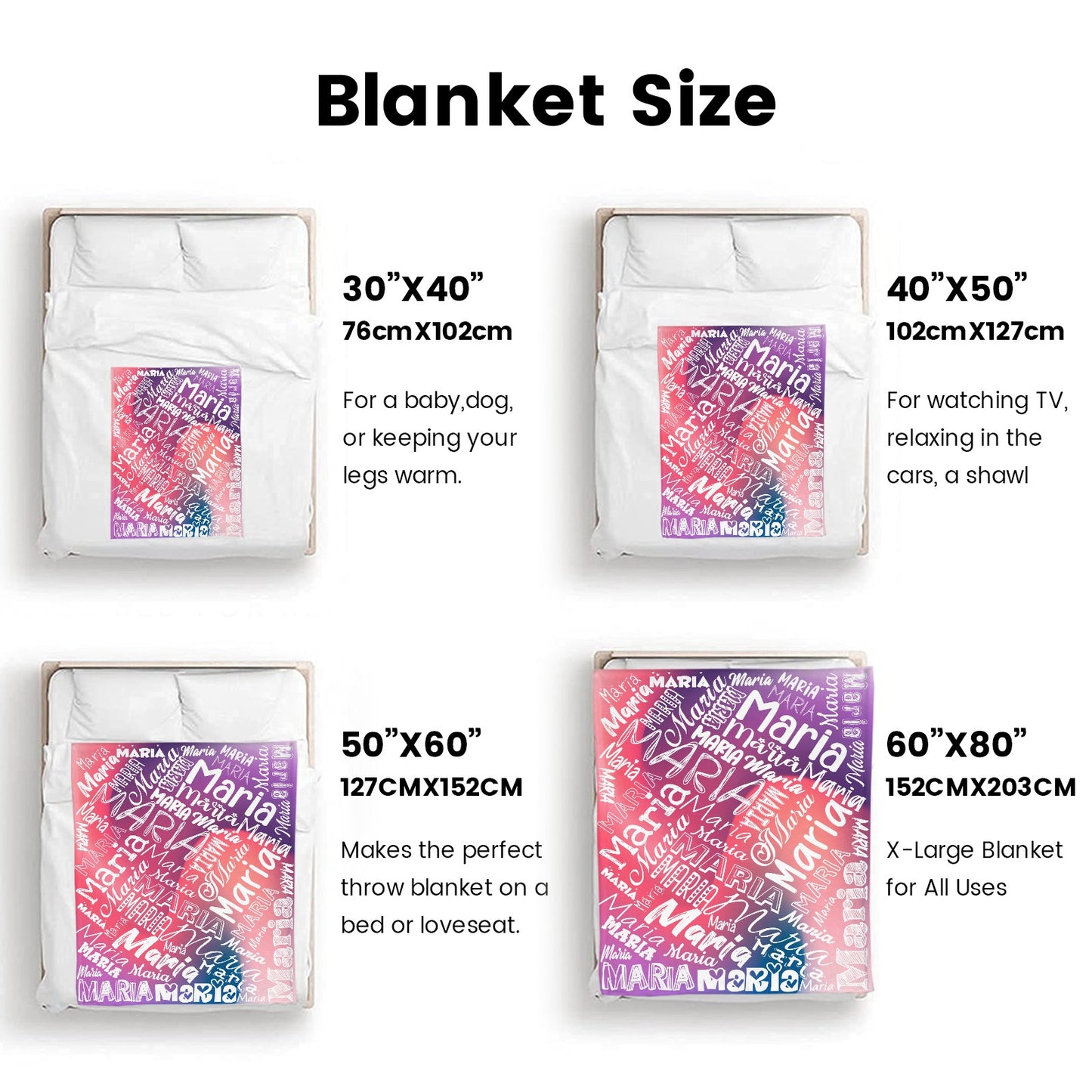 Red Flannel Blanket Name Blanket Personalized Blanket for Adult Kids Flannel Customize Throw Blanket Custom