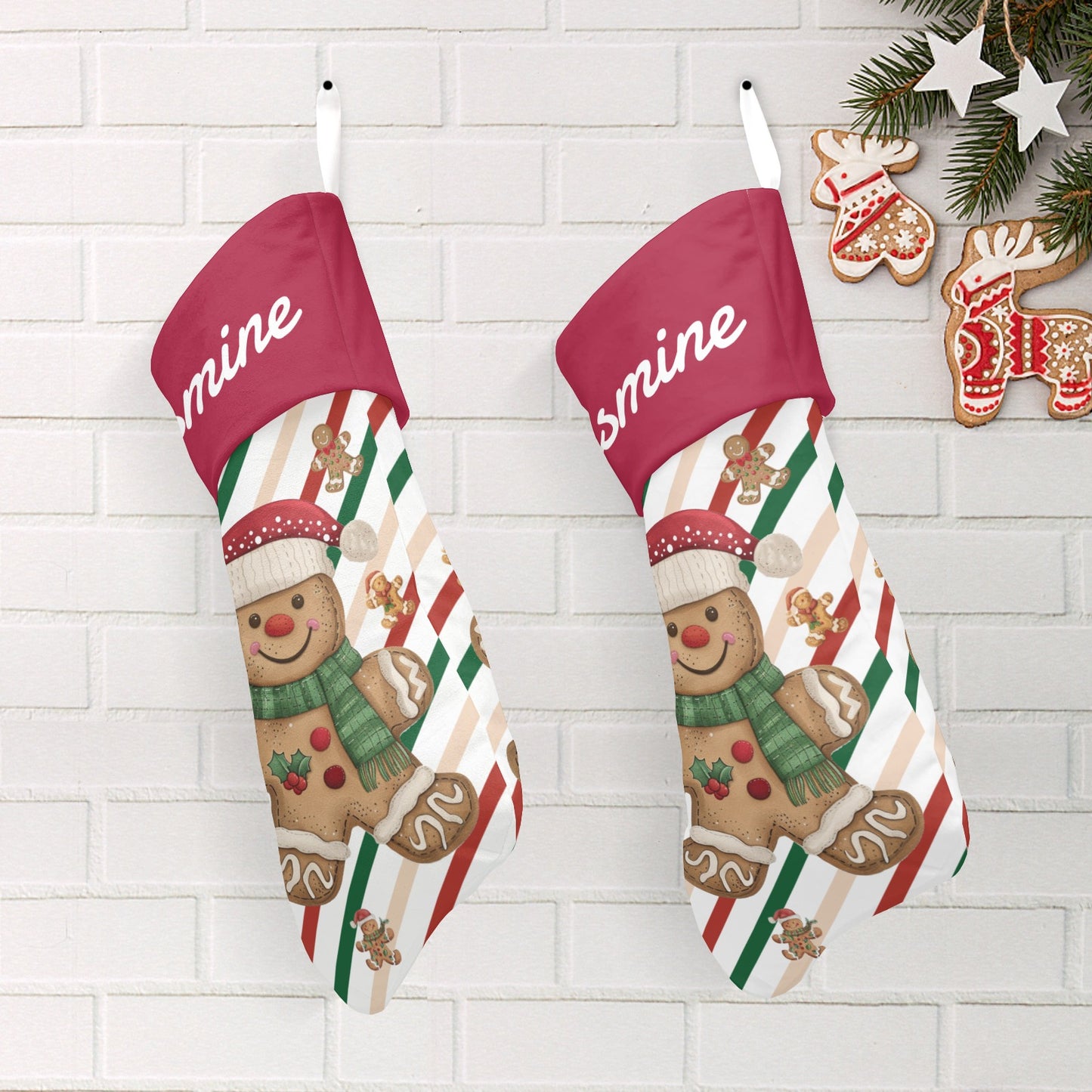 Bear Christmas Stocking Custom Name Santa Socks Gift