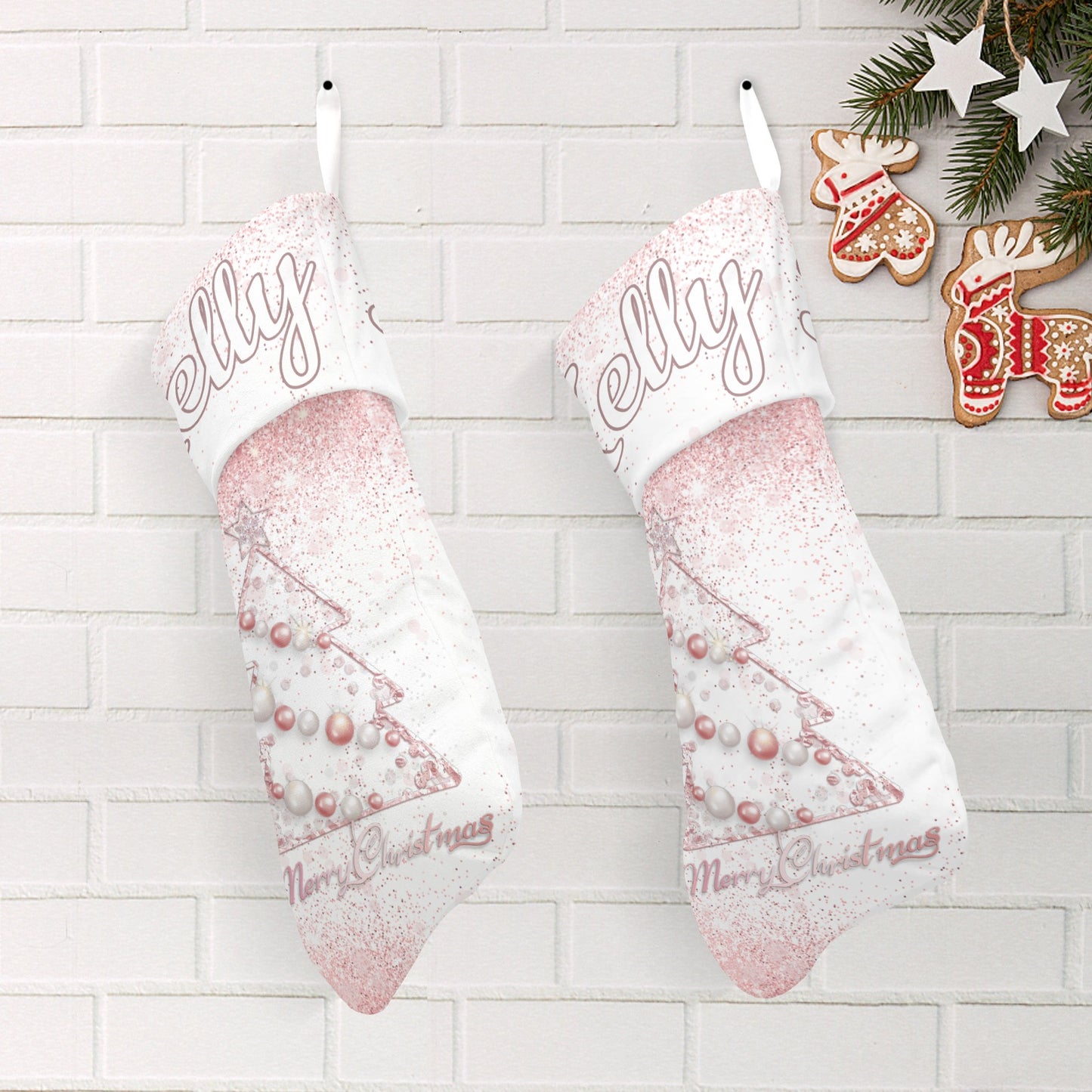 Christmas Tree Christmas Stocking Custom Name Santa Socks Gift