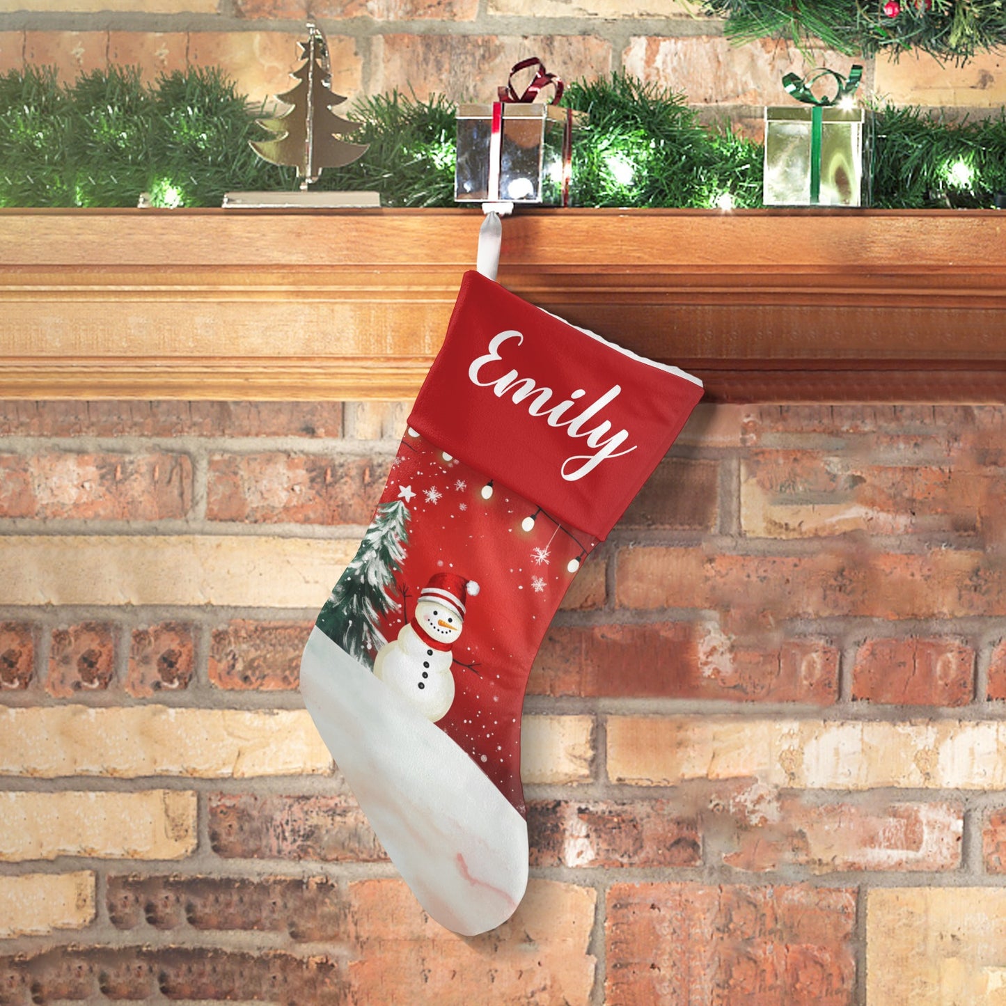 Christmas Snowman Christmas Stocking Custom Name Christmas Socks Gift