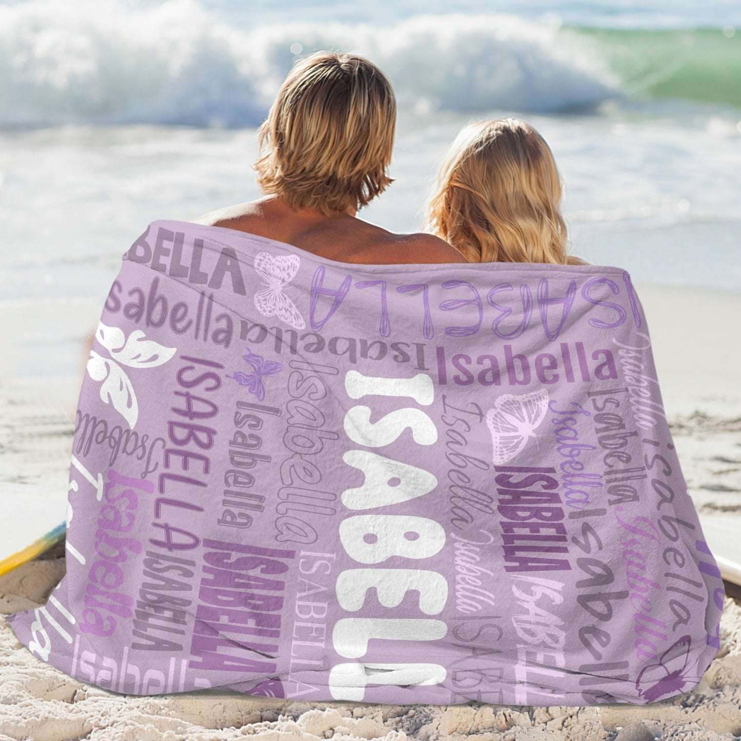 Purple Flannel Blanket Name Blanket Personalized Blanket for Adult Kids Flannel Customize Throw Blanket Custom