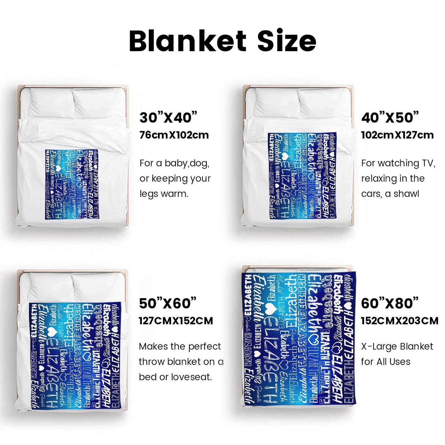 Dark Blue Flannel Blanket Name Blanket Personalized Blanket for Adult Kids Flannel Customize Throw Blanket Custom