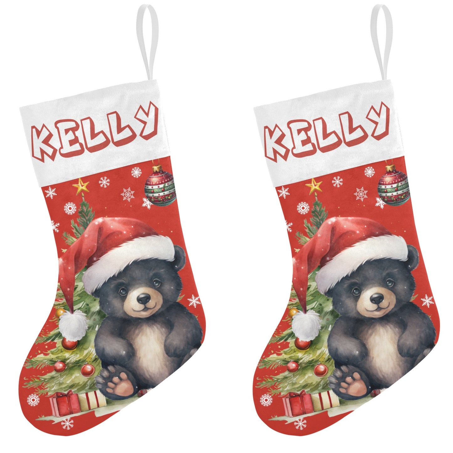 Christmas Black Brea Christmas Stocking Custom Name Santa Socks Gift