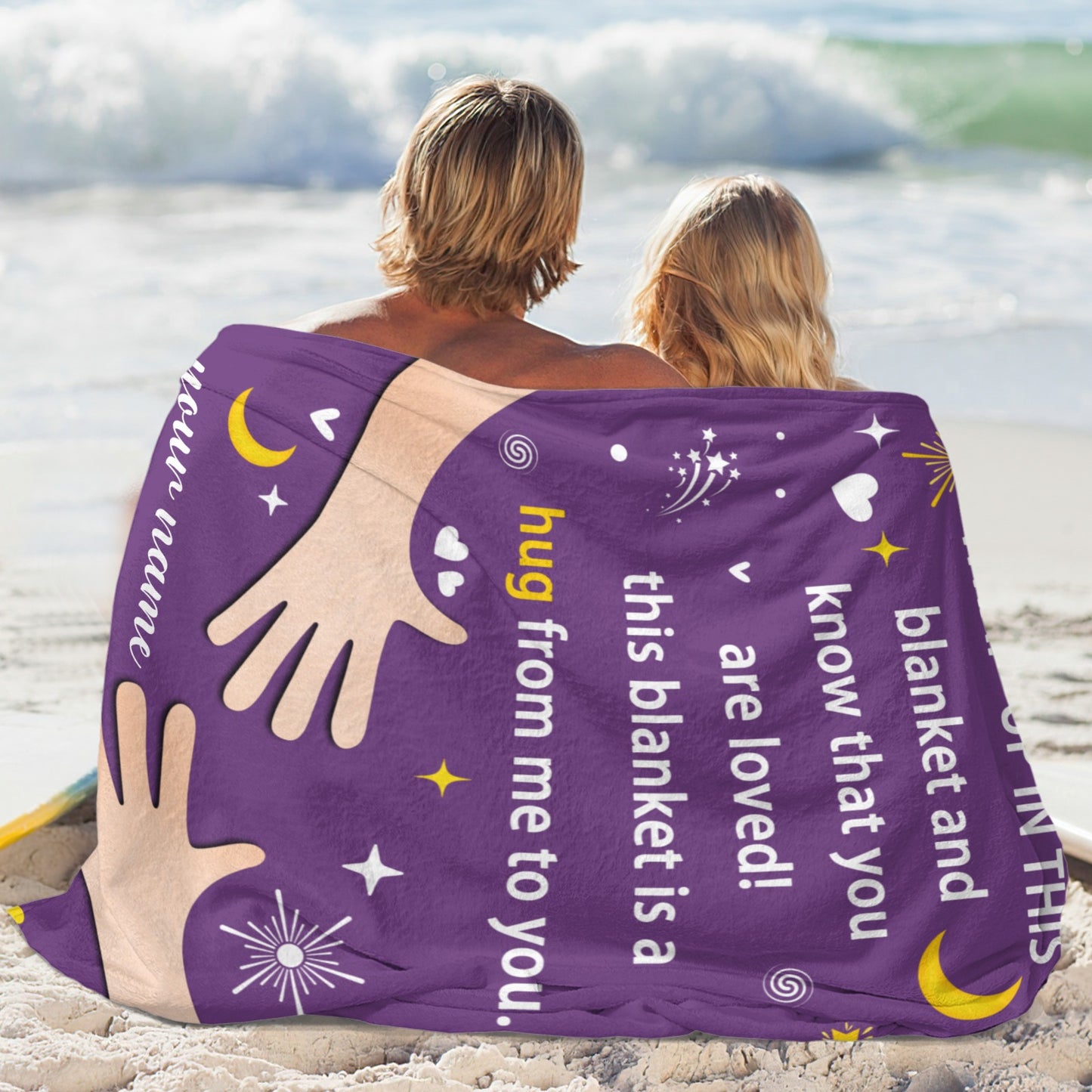 Purple Flannel Blanket Custom Name Blanket Gift for Men Women