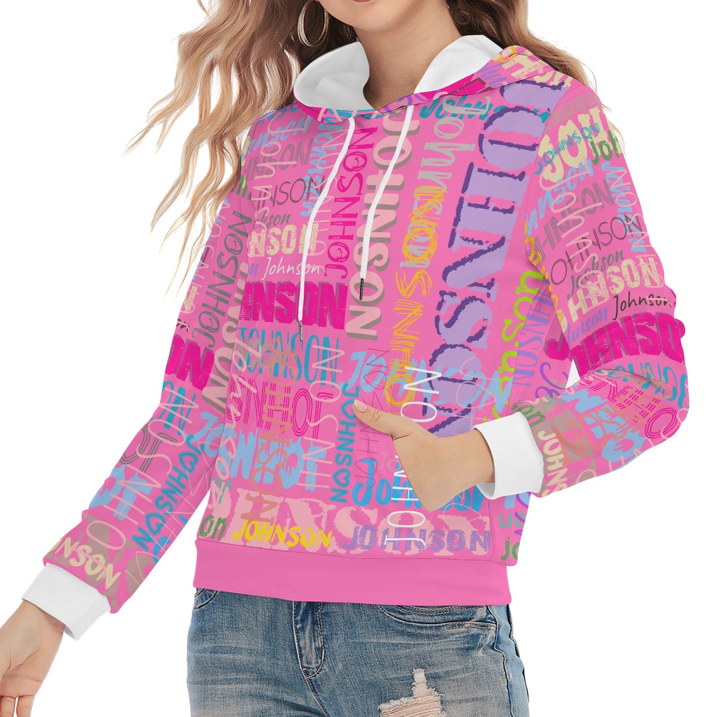 Pink Unisex Heavy Blend Hoodie Custom Hoodie Design Your Own Personalized Hoodies for Women
