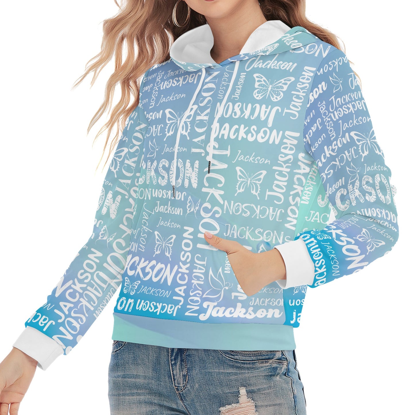 Blue Unisex Heavy Blend Hoodie Custom Hoodie Design Your Own Personalized Hoodies for Women