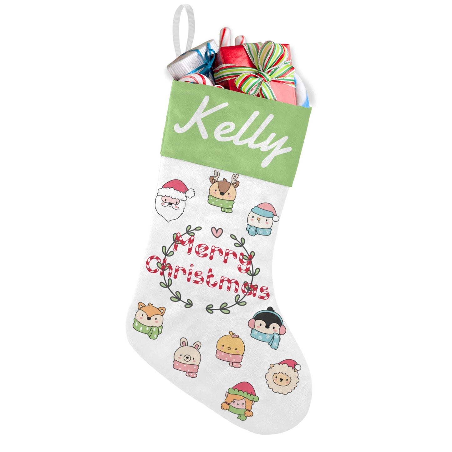 Animal Christmas Stocking Custom Name Santa Socks Gift