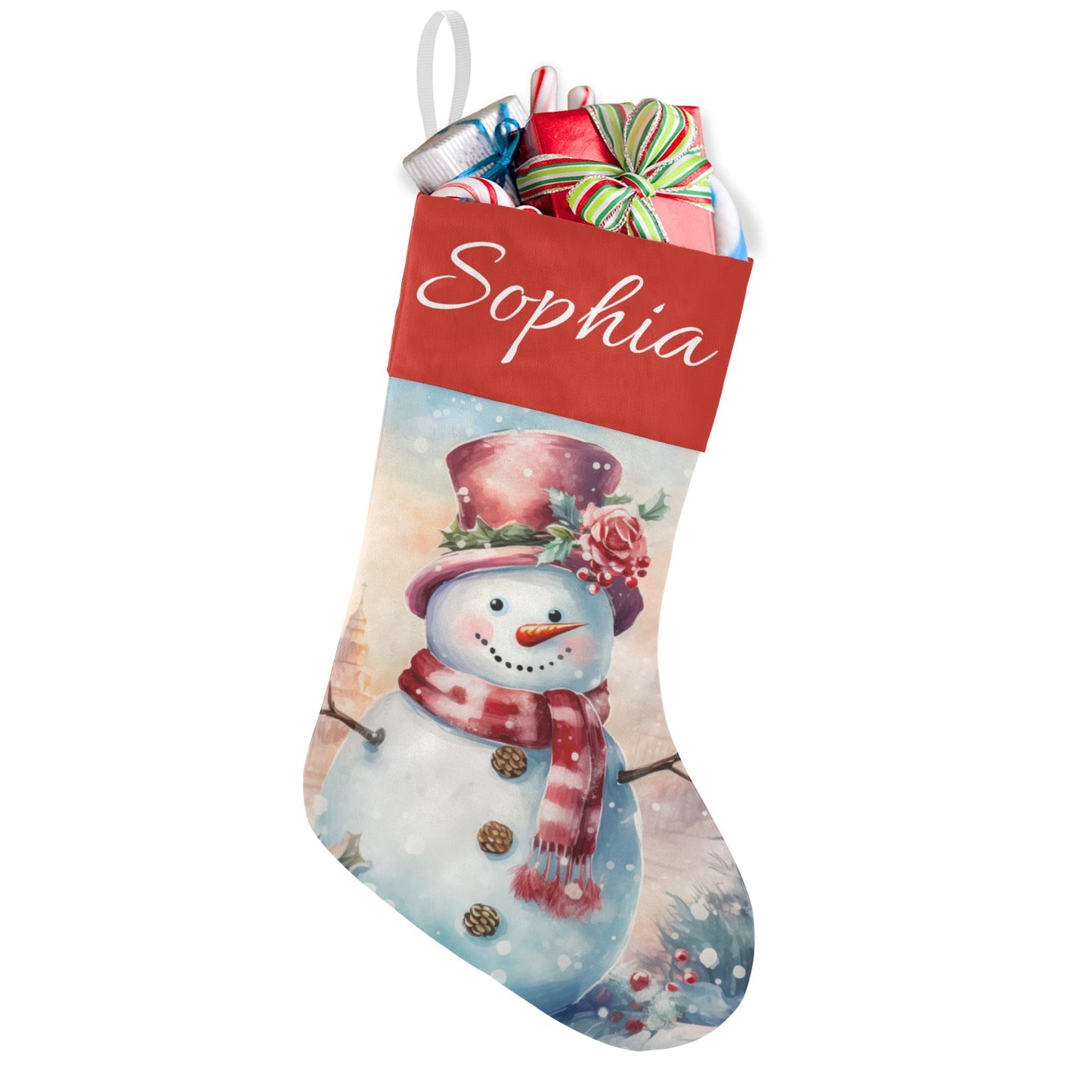 Christmas Snowman Christmas Stocking Custom Name Santa Socks Gift