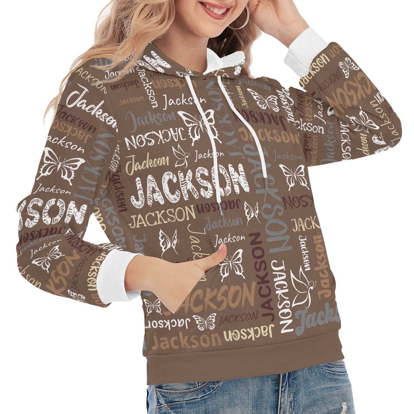 Brown Unisex Heavy Blend Hoodie Custom Hoodie Design Your Own Personalized Hoodies for Women
