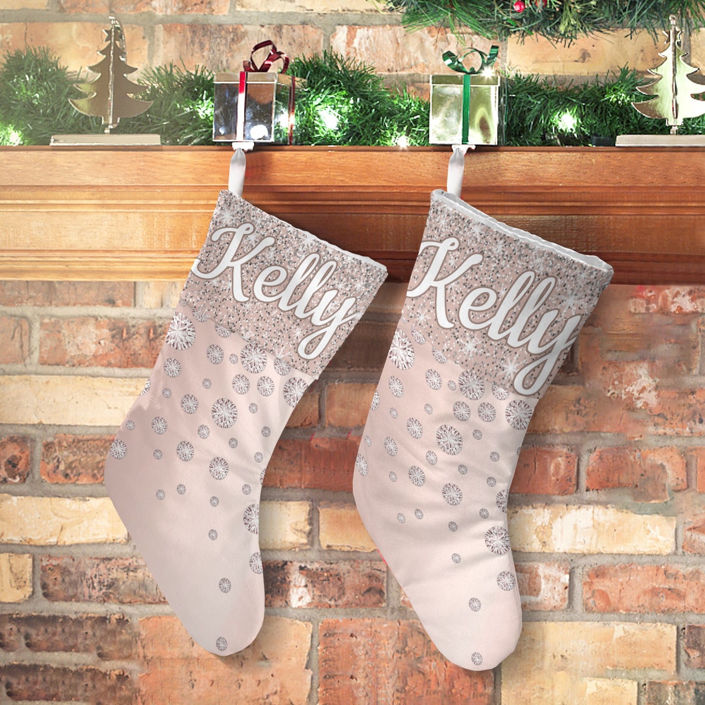 Diamond Christmas Stocking Custom Name Santa Socks Gift