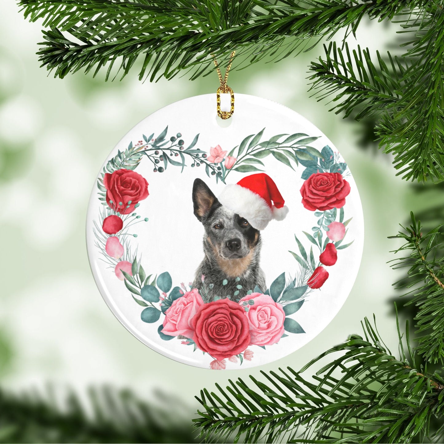 flower (123) Christmas Ornaments Custom Name Santa Gift