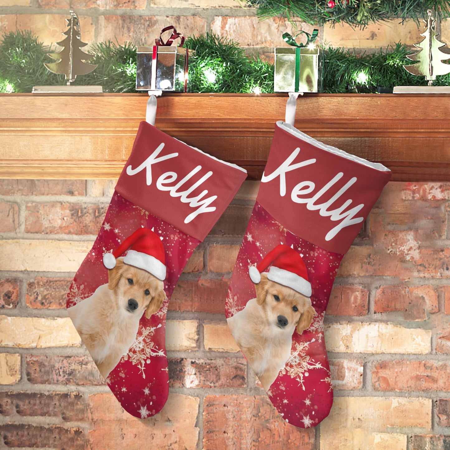 Gift Box Christmas Stocking Custom Name Santa Socks Gift