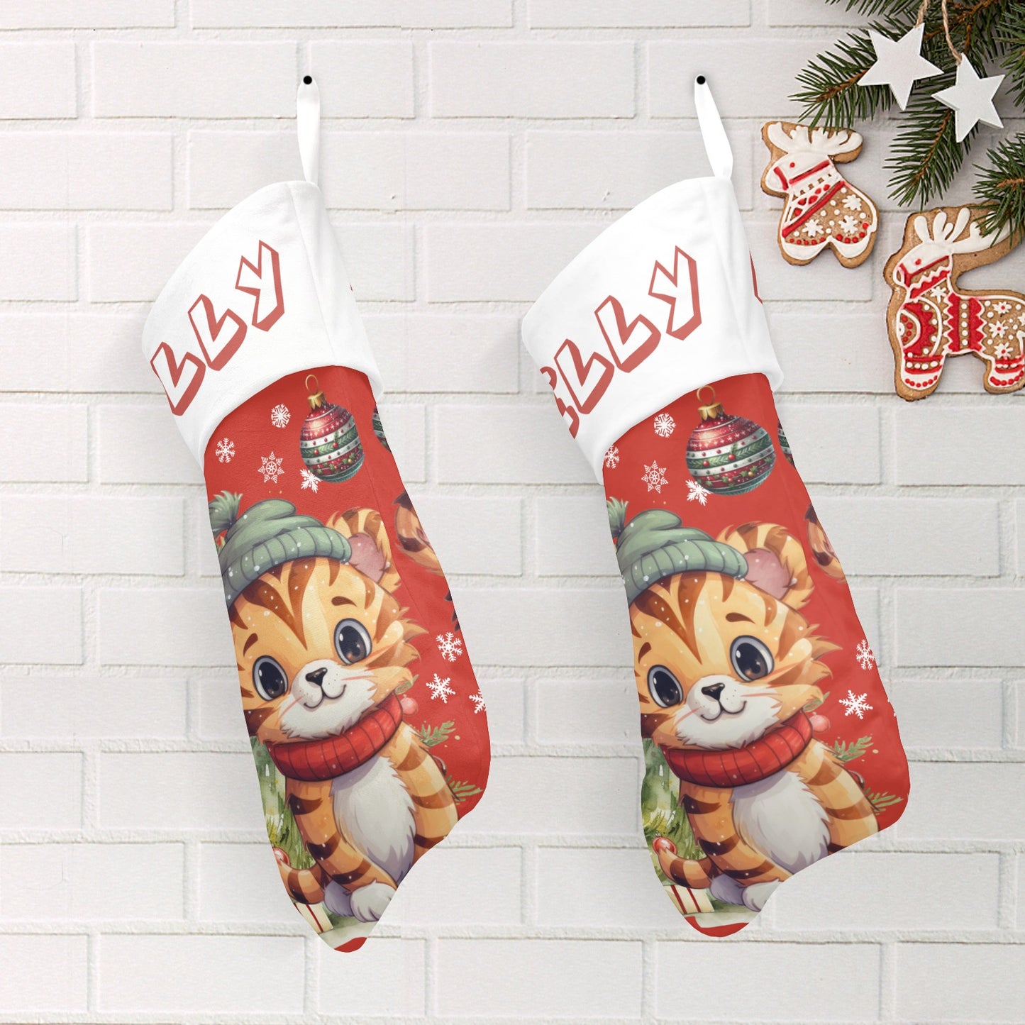 Christmas Ball Christmas Stocking Custom Name Santa Socks Gift